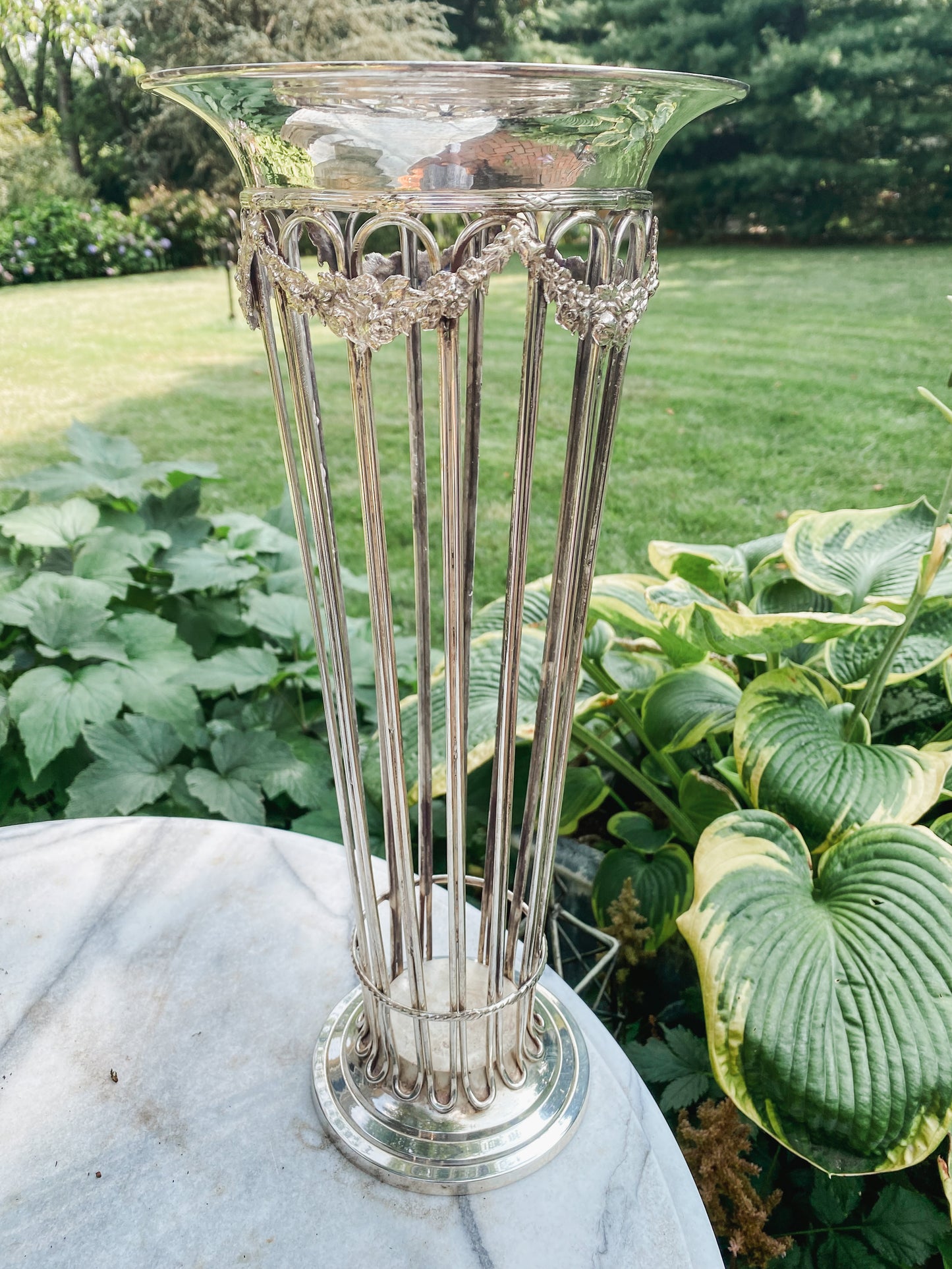 Awesome Find! Antique Trumpet Vase Holder