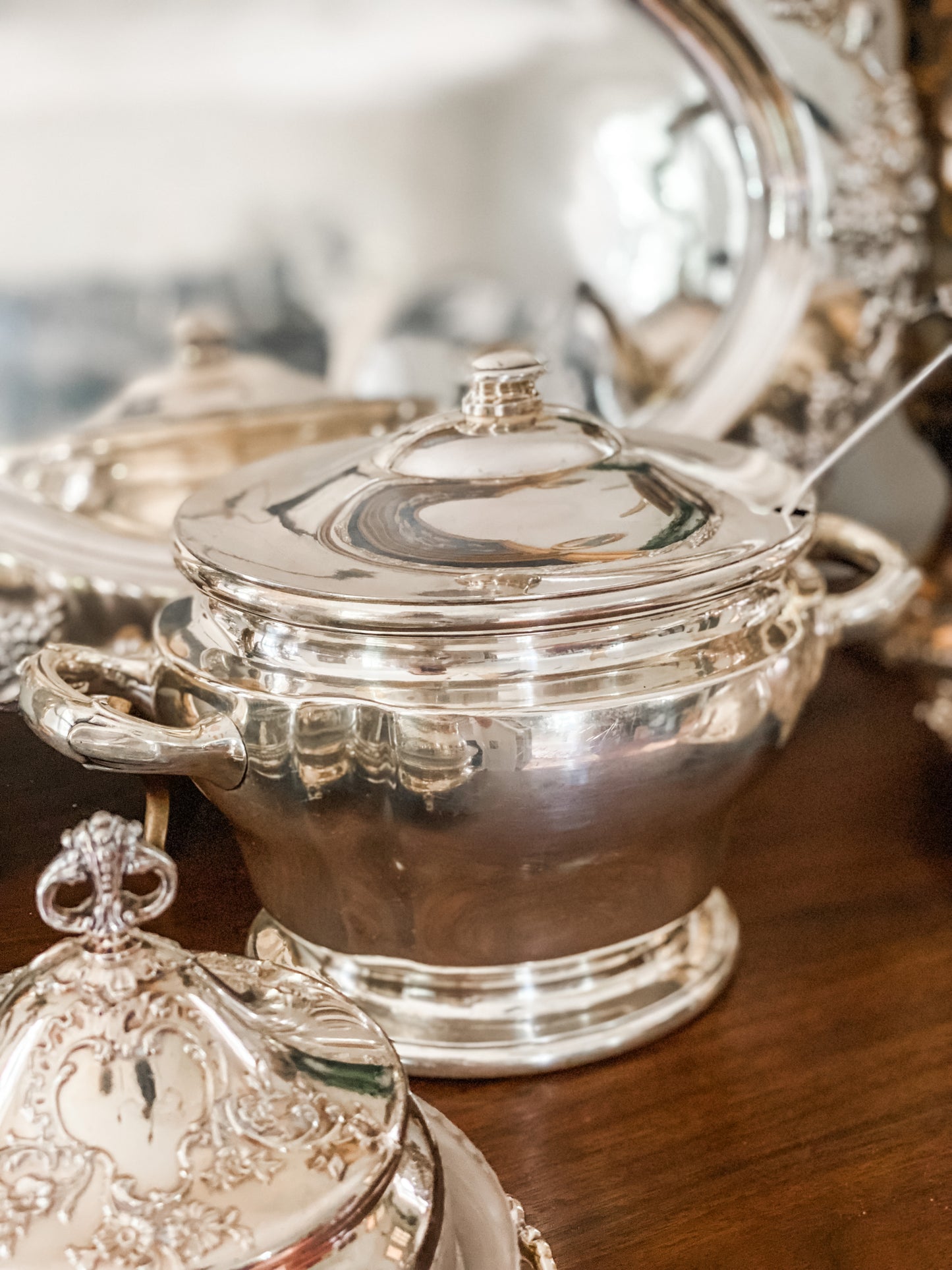 Antique Meriden Silver Soup Tureen