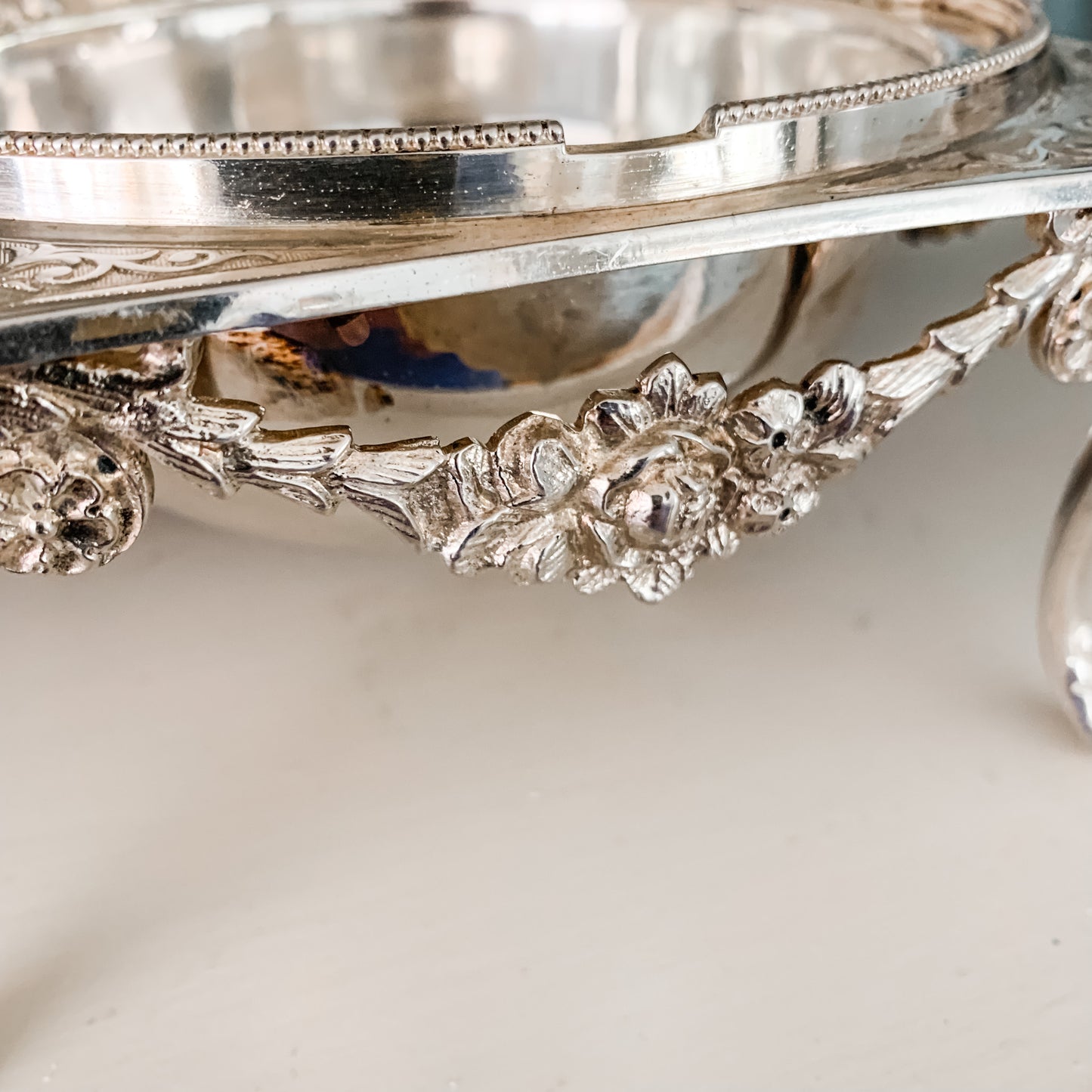 Antique Silver Plate Revolving Dome Server