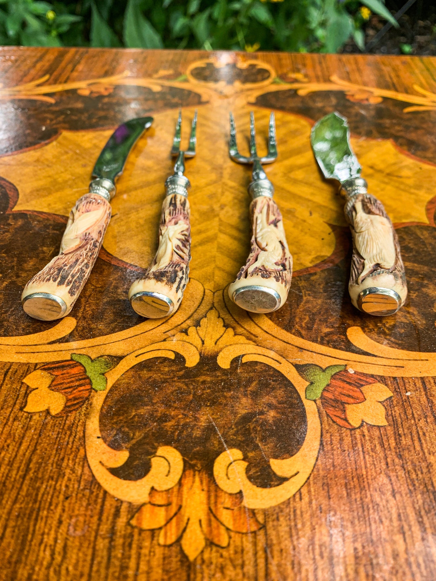 Vintage German Stag Horn Handled Cutlery