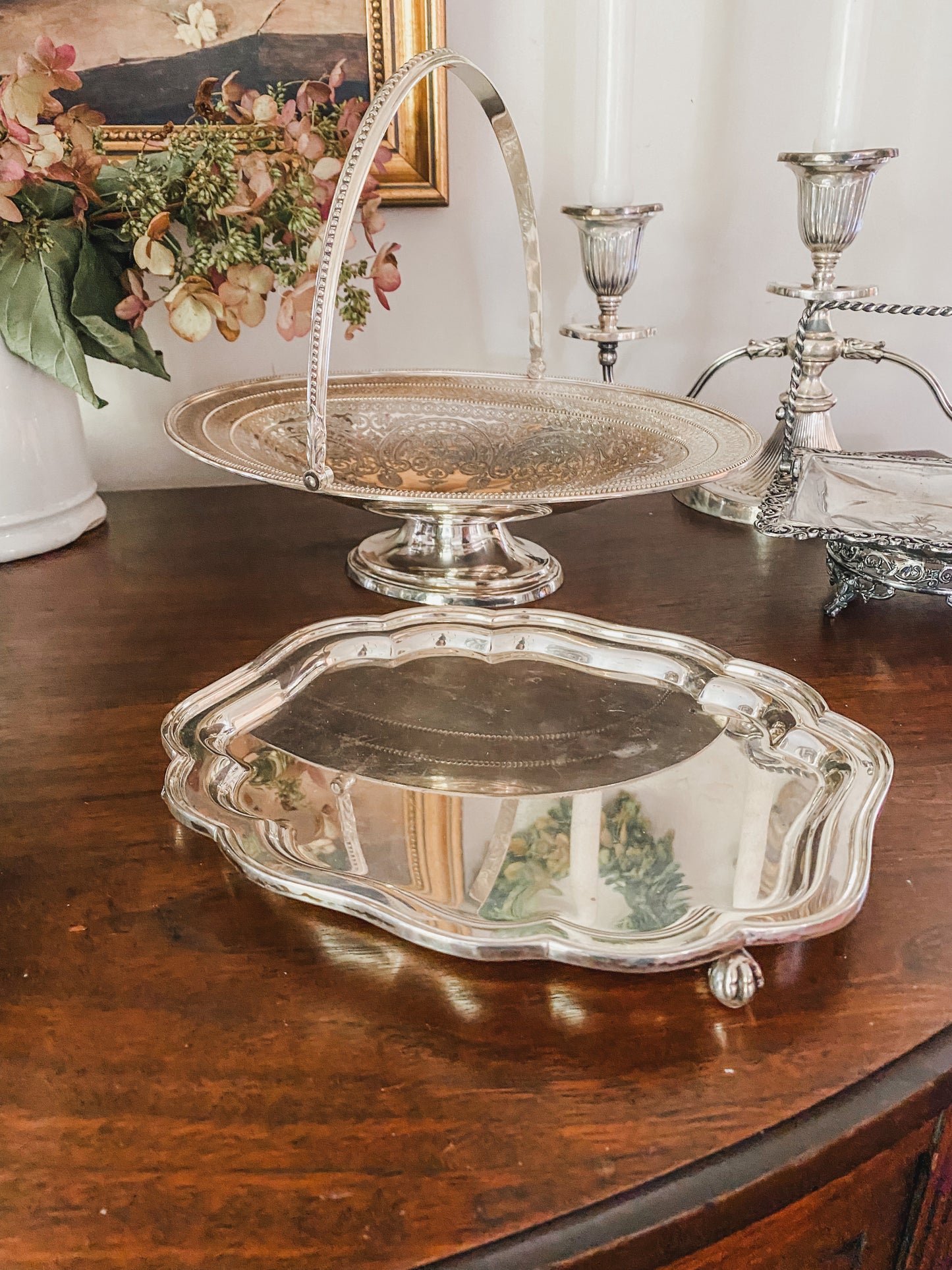 Wonderful Antique Tray on Ball and Claw Feet