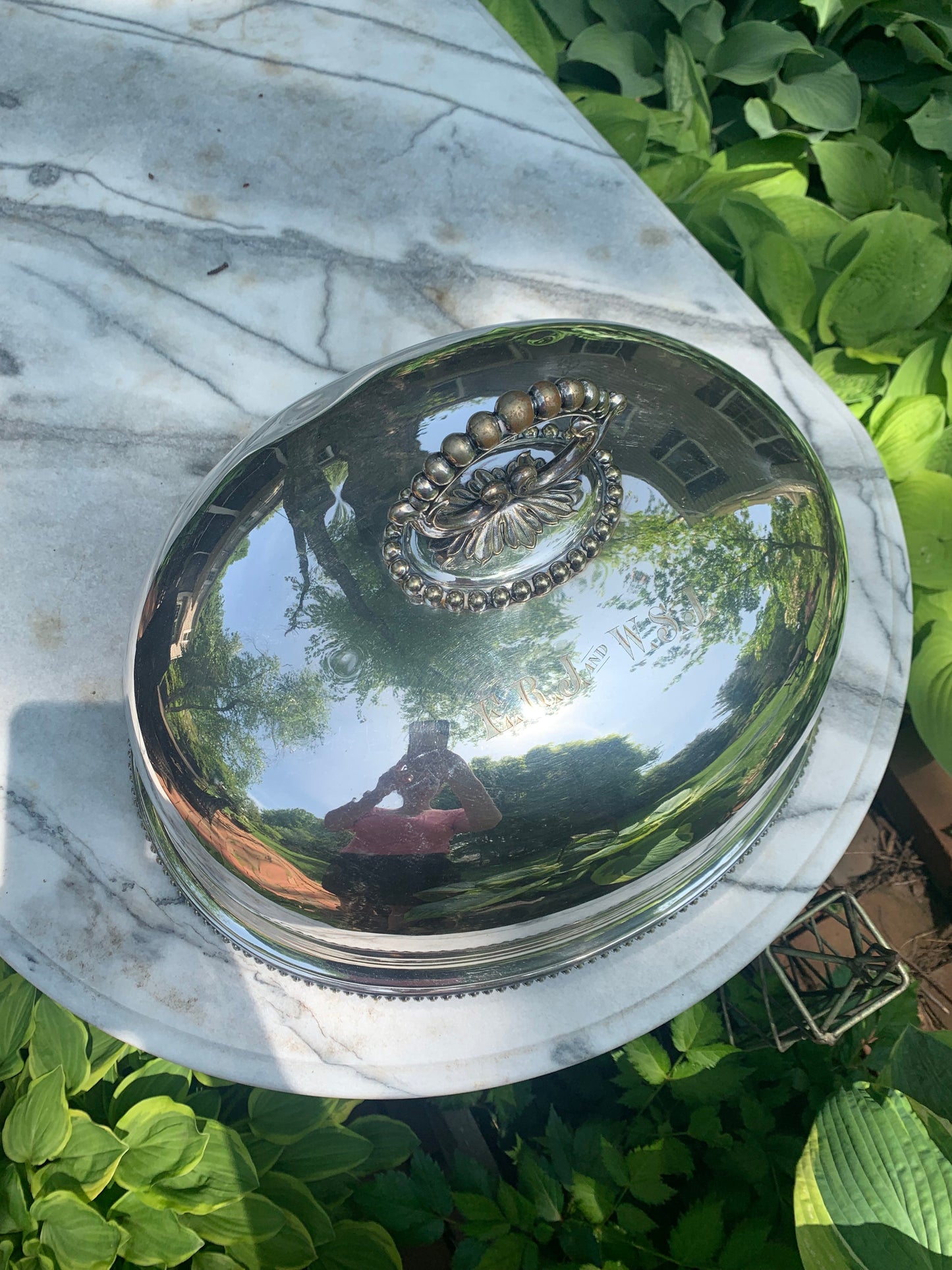 Fabulous Silver Antique Meat Dome - late 1800's England.