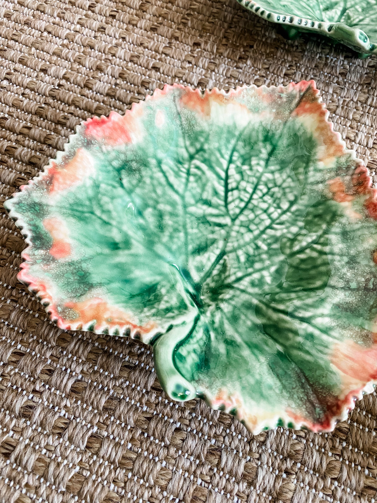 Set of 4 Bordallo Pinheiro Leaf Plates