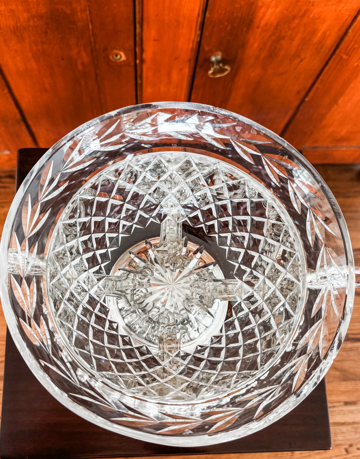 Antique WMF German Silverplate & Cut Crystal Centerpiece Bowl