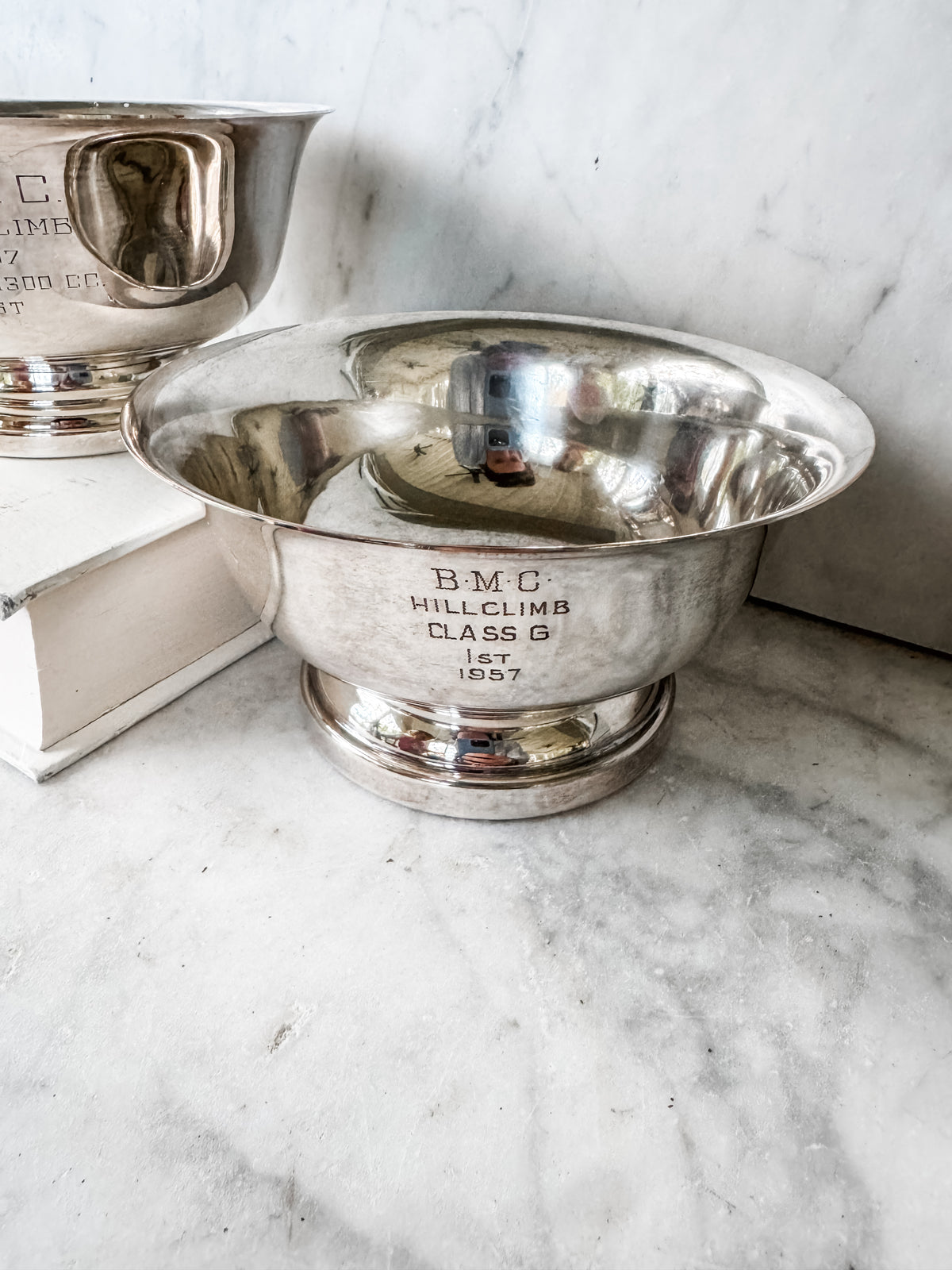 1950s Silverplate Motoring Trophy Bowls — A Pair
