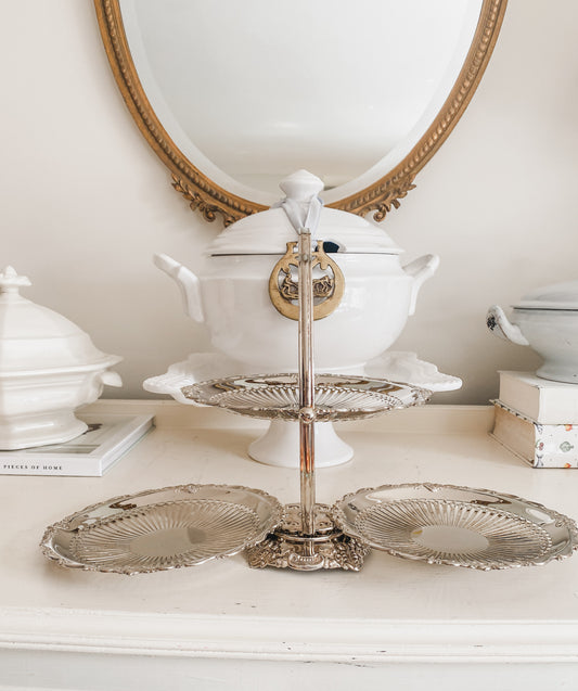 Vintage 3-Tier Folding Biscuit Tray