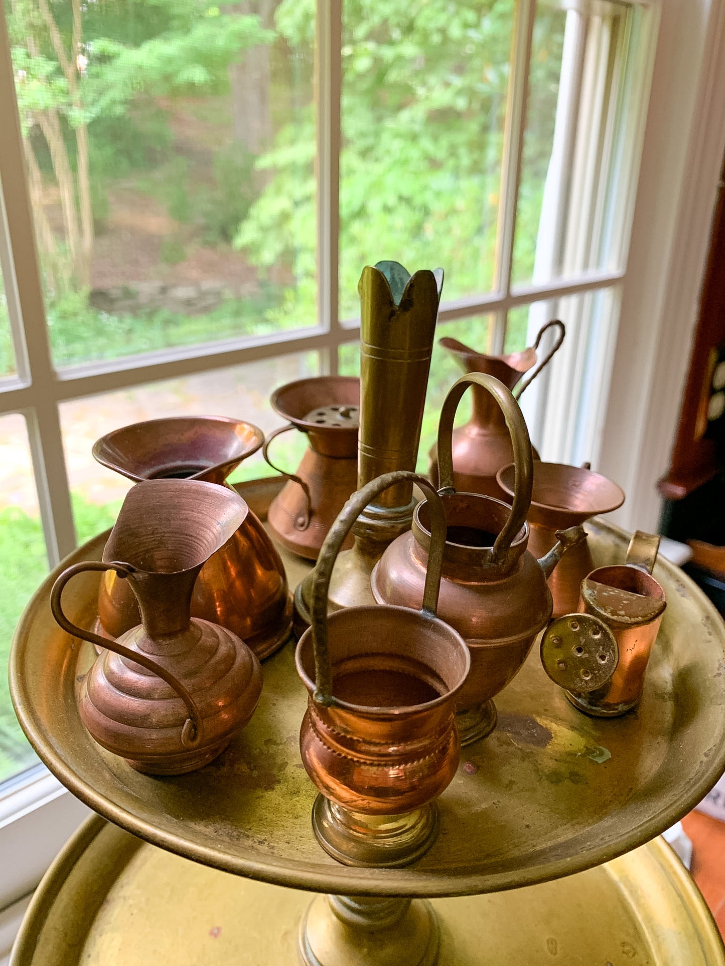 Charming group of 8 Miniature Copper Vessels