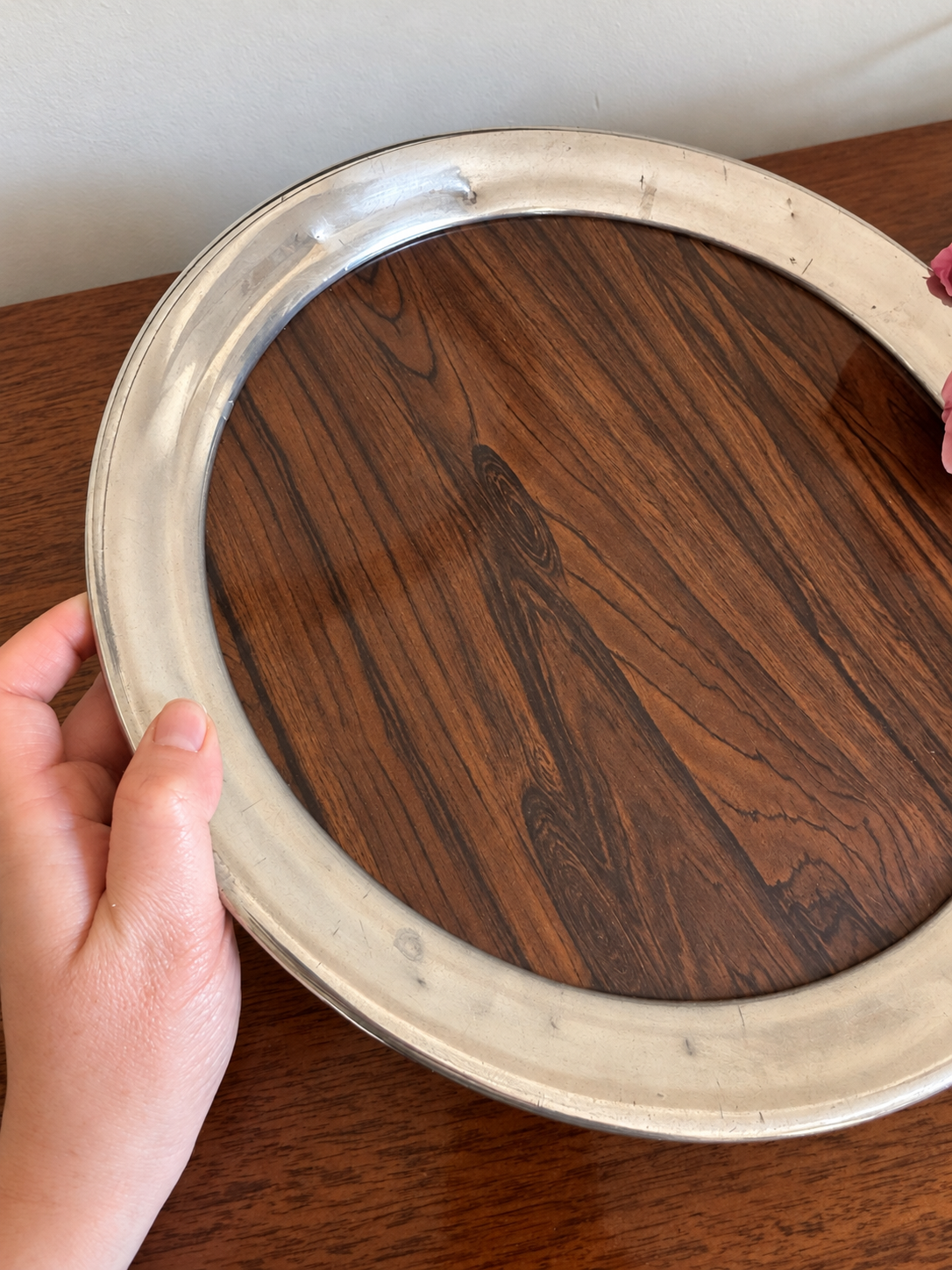 Vintage F.B. Rogers Formica Tray with Kirk Tray