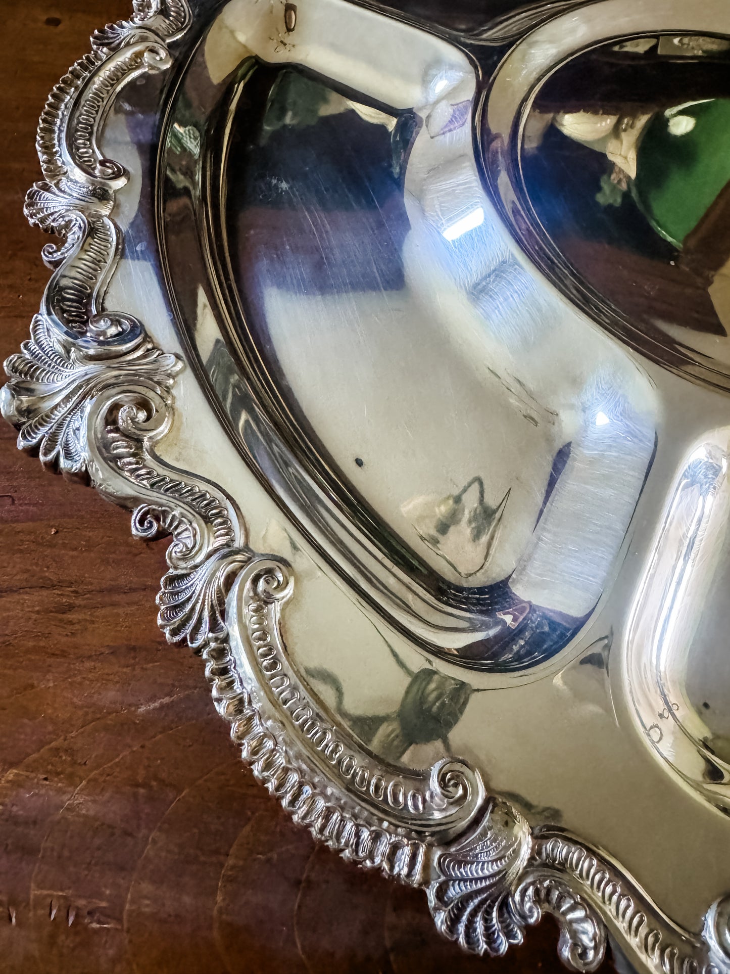 Massive Silver on Copper Lazy Susan