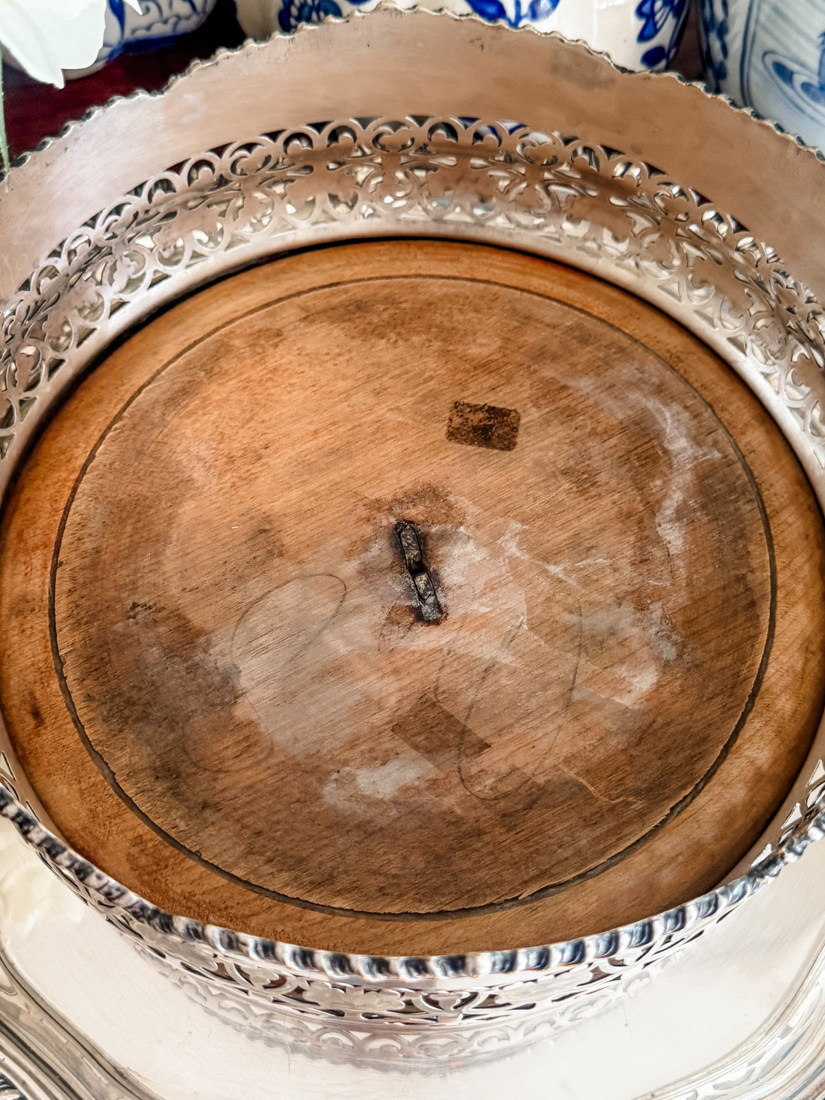 Extra-Large Antique Tray or Wine Coaster — Likely Old Sheffield Plate