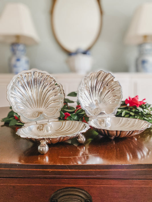 Pair of Excellent Antique English  Caviar Dishes