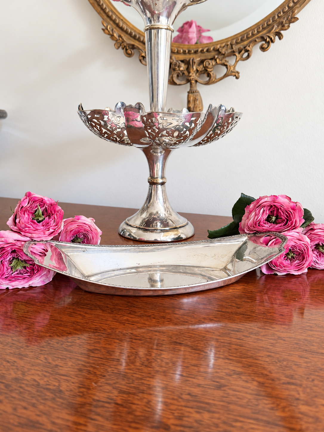 Antique Meriden Silverplate Handled Tray