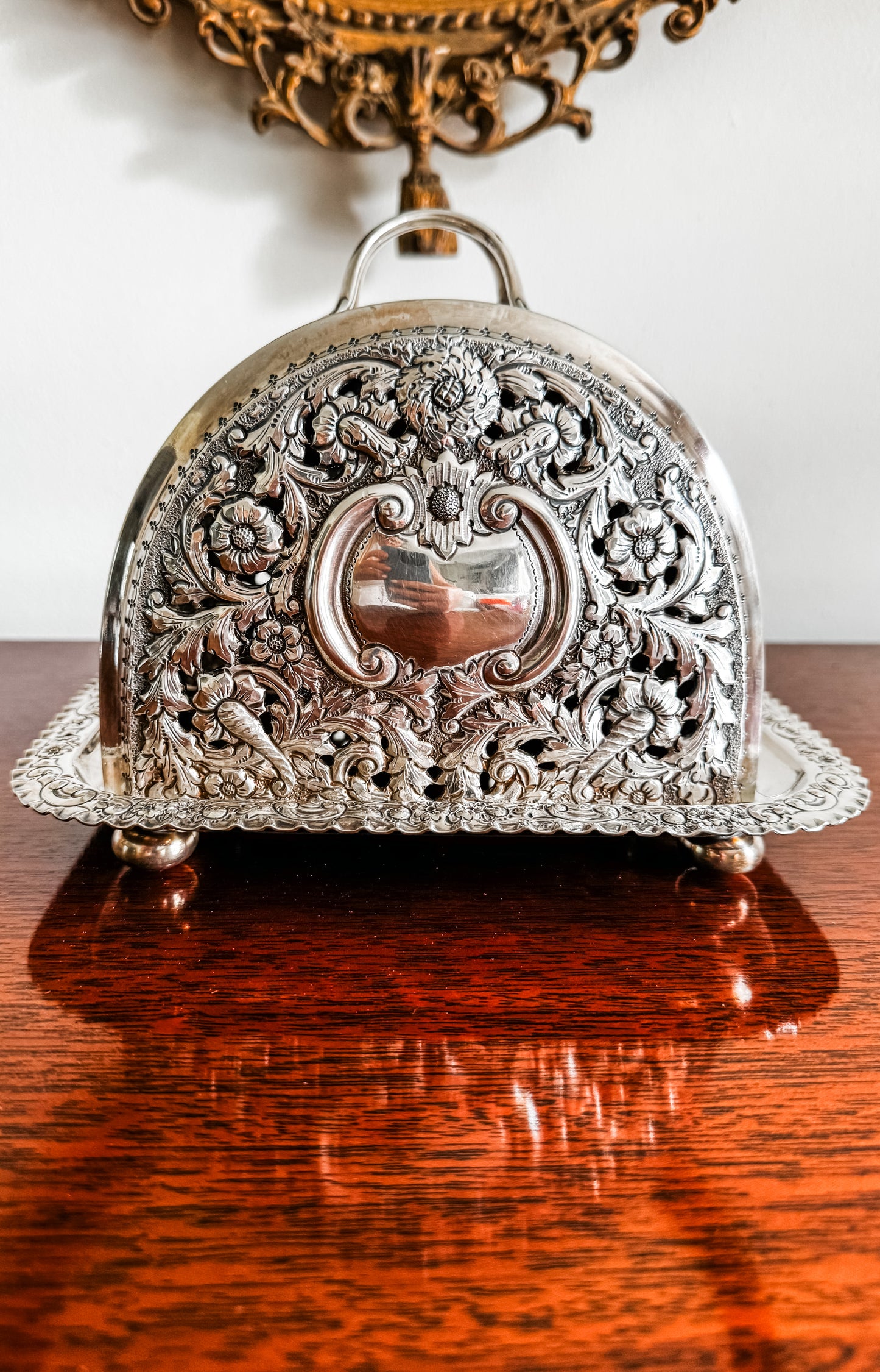 Exceptional Victorian Silver-Plated Cheese Dish, England, Circa 1890