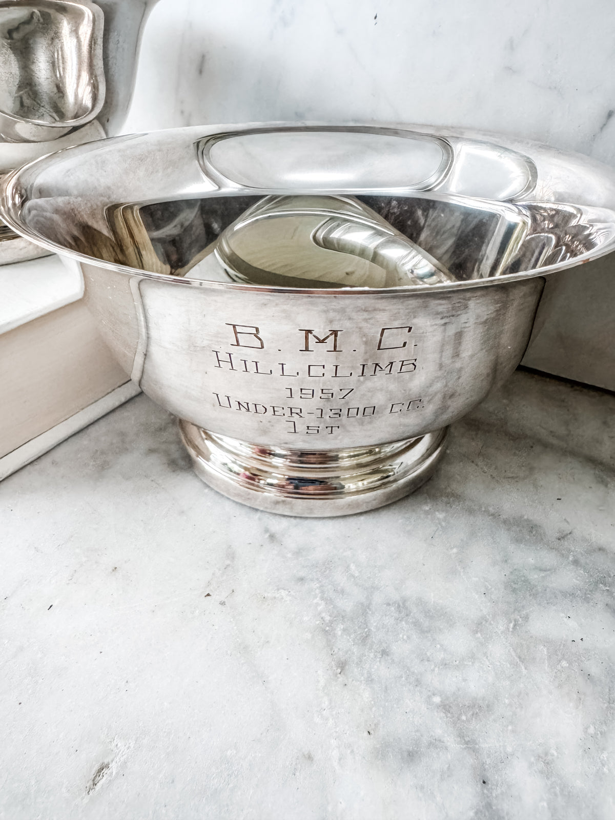 1950s Silverplate Motoring Trophy Bowls — A Pair