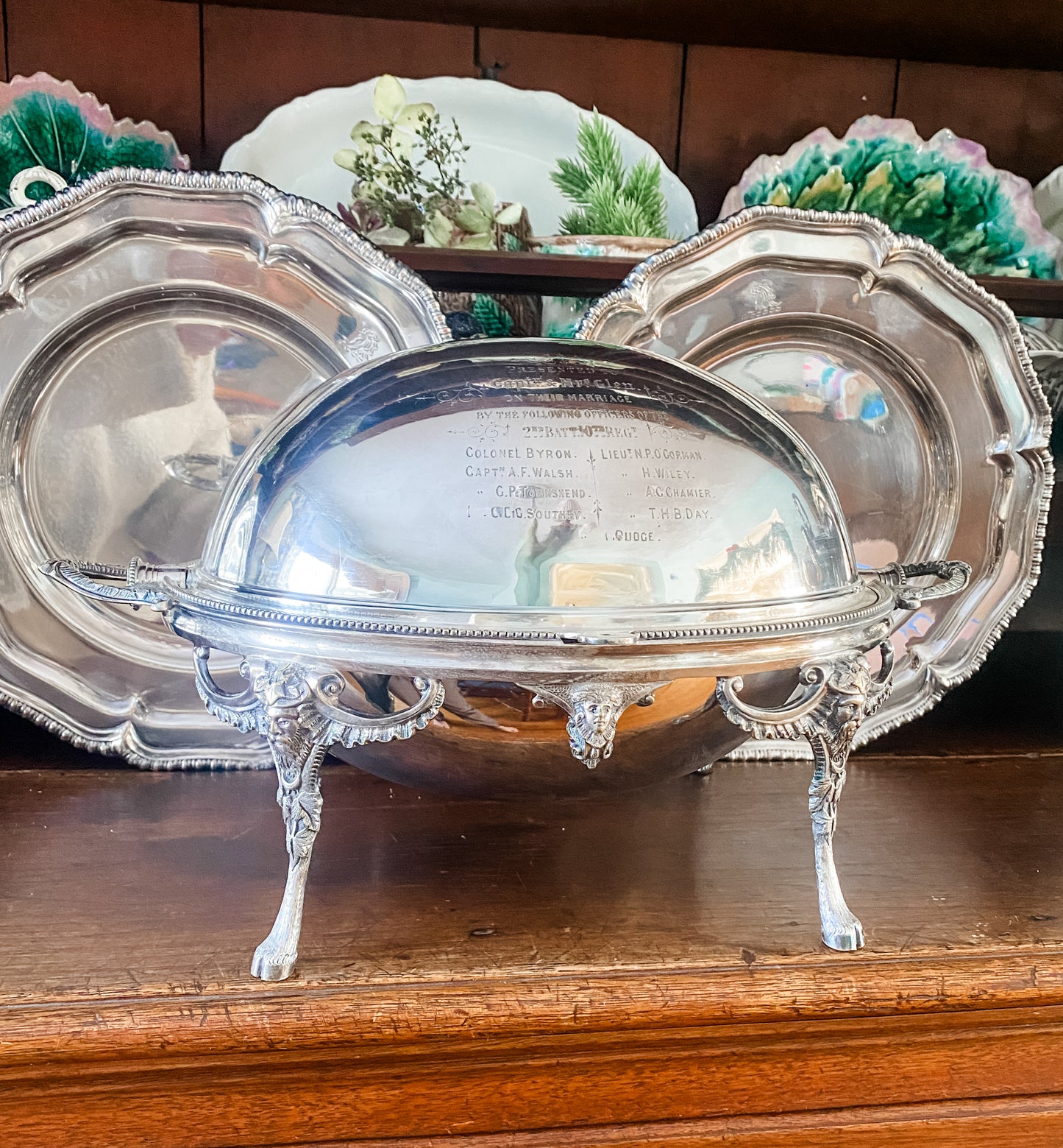 Historic British Military Presentation Rolling Dome Server, Victorian Era