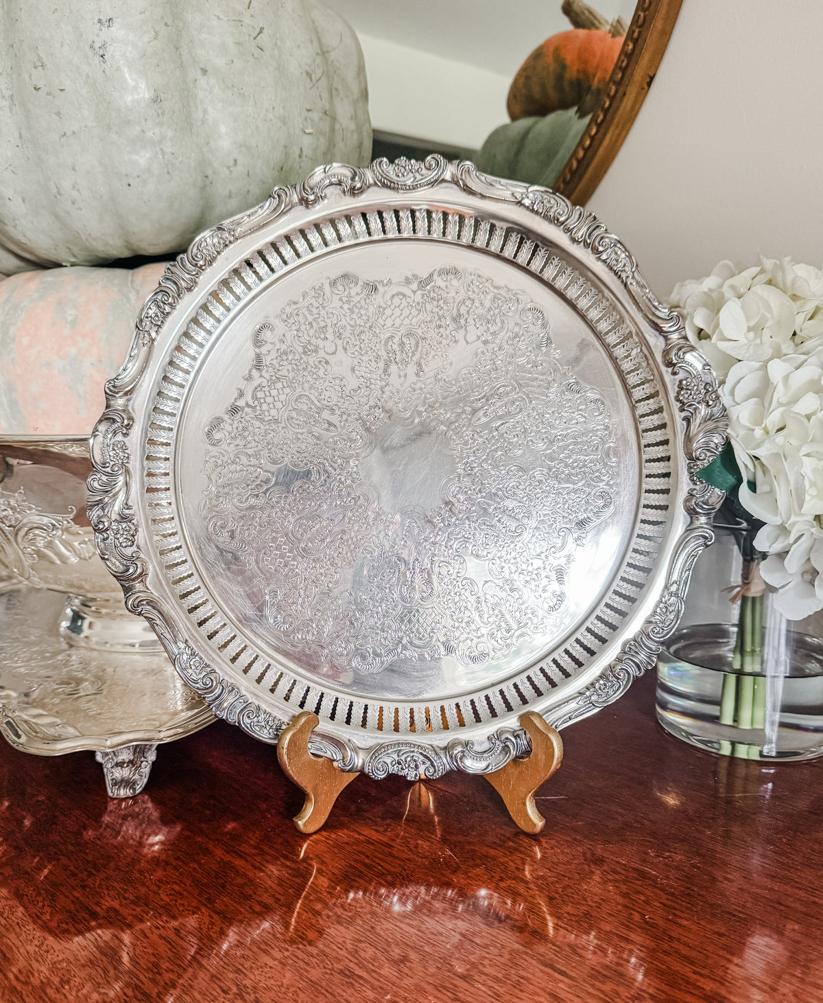 Pierced Footed Serving Tray