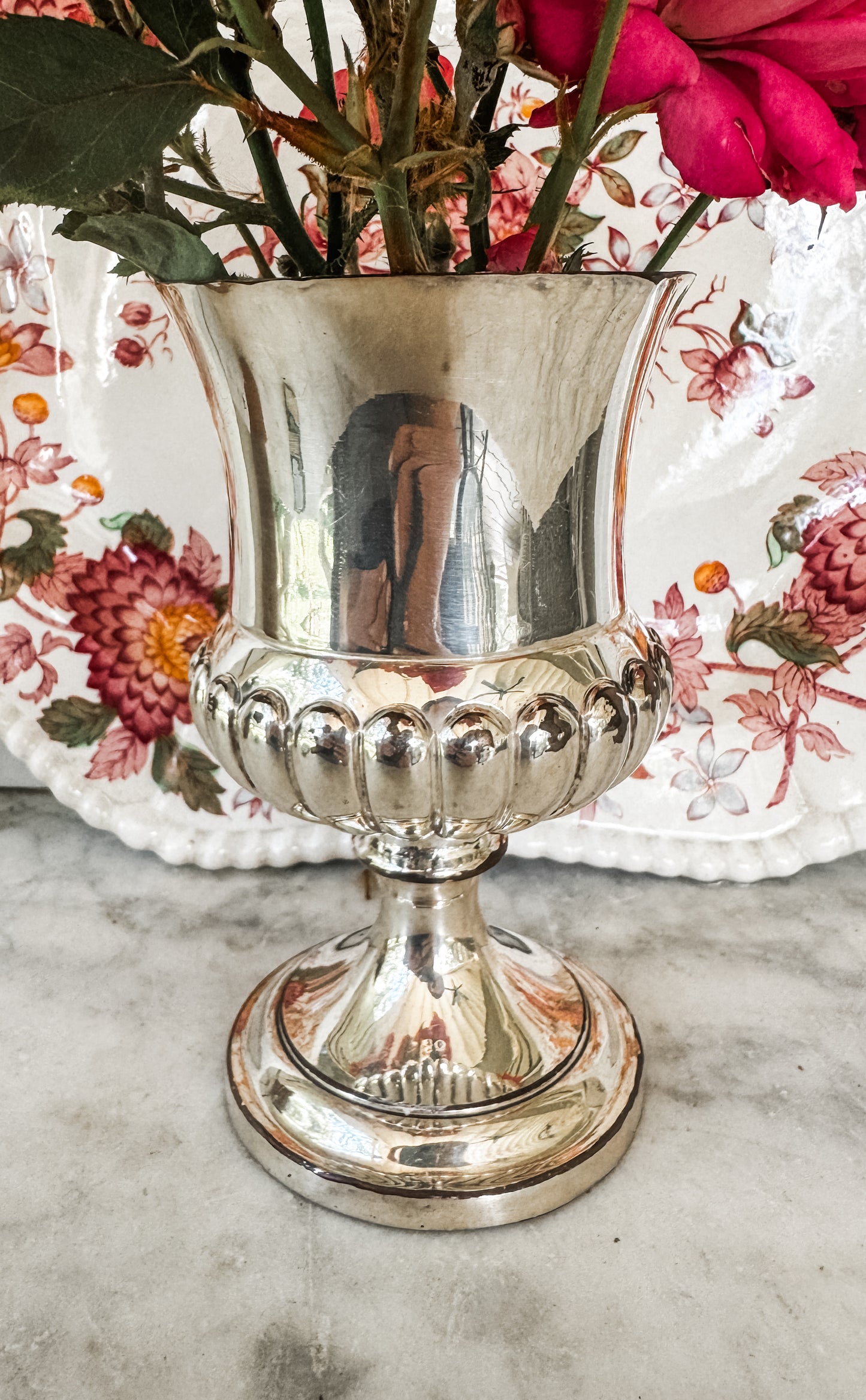 Antique Old Sheffield Plate Reproduction Miniature Urn