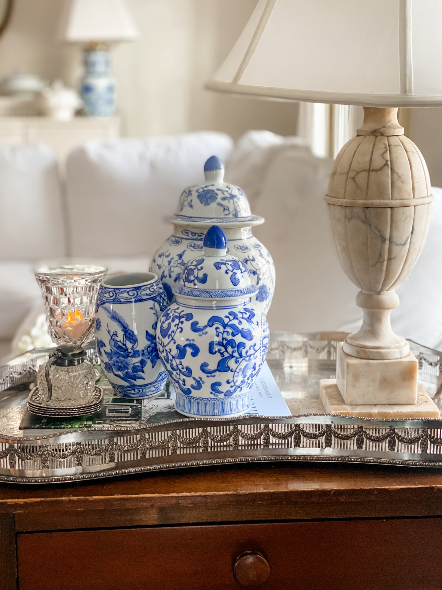 Hand-Chased Kidney Shaped Gallery Tray