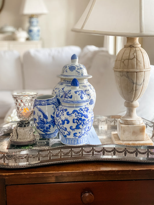 Hand-Chased Kidney Shaped Gallery Tray