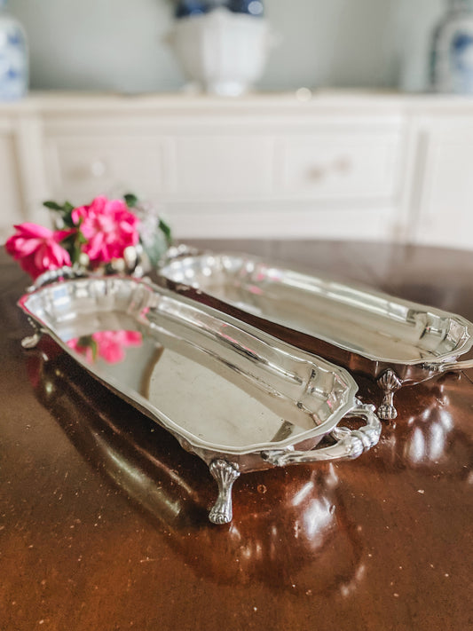 Pair of claw footed trays