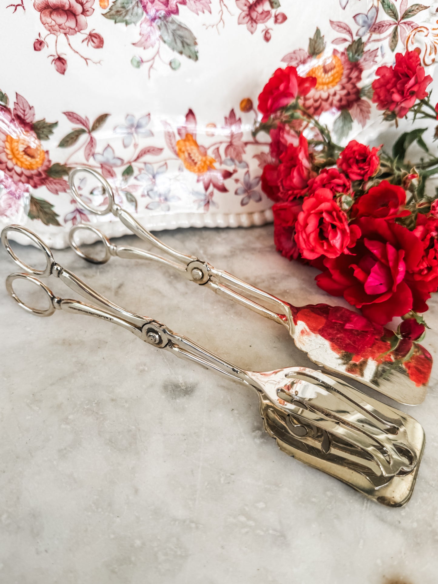 Pair of Antique English Serving Tongs