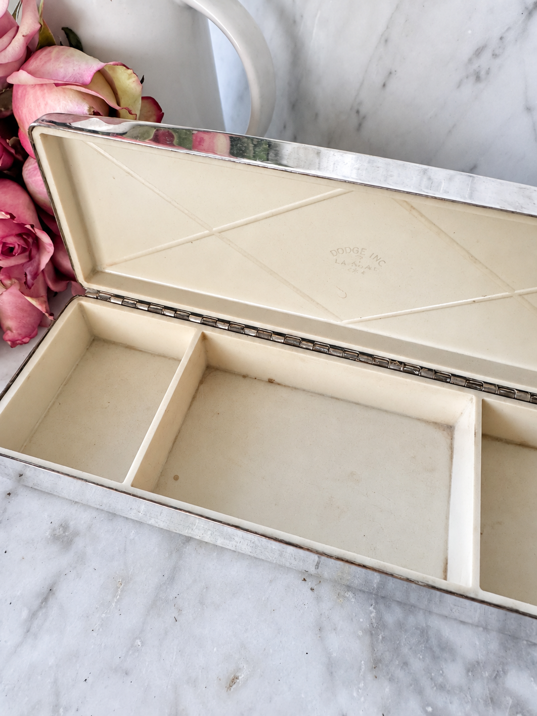 Mid-Century Silver-on-Copper Jewelry Box