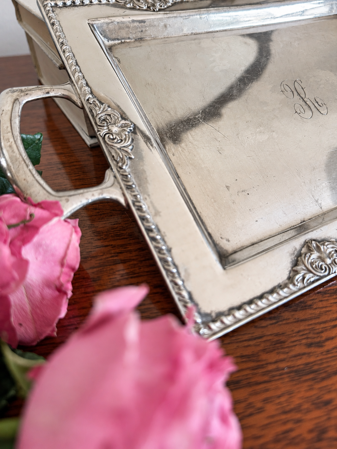 Antique Derby Silver Company Tray