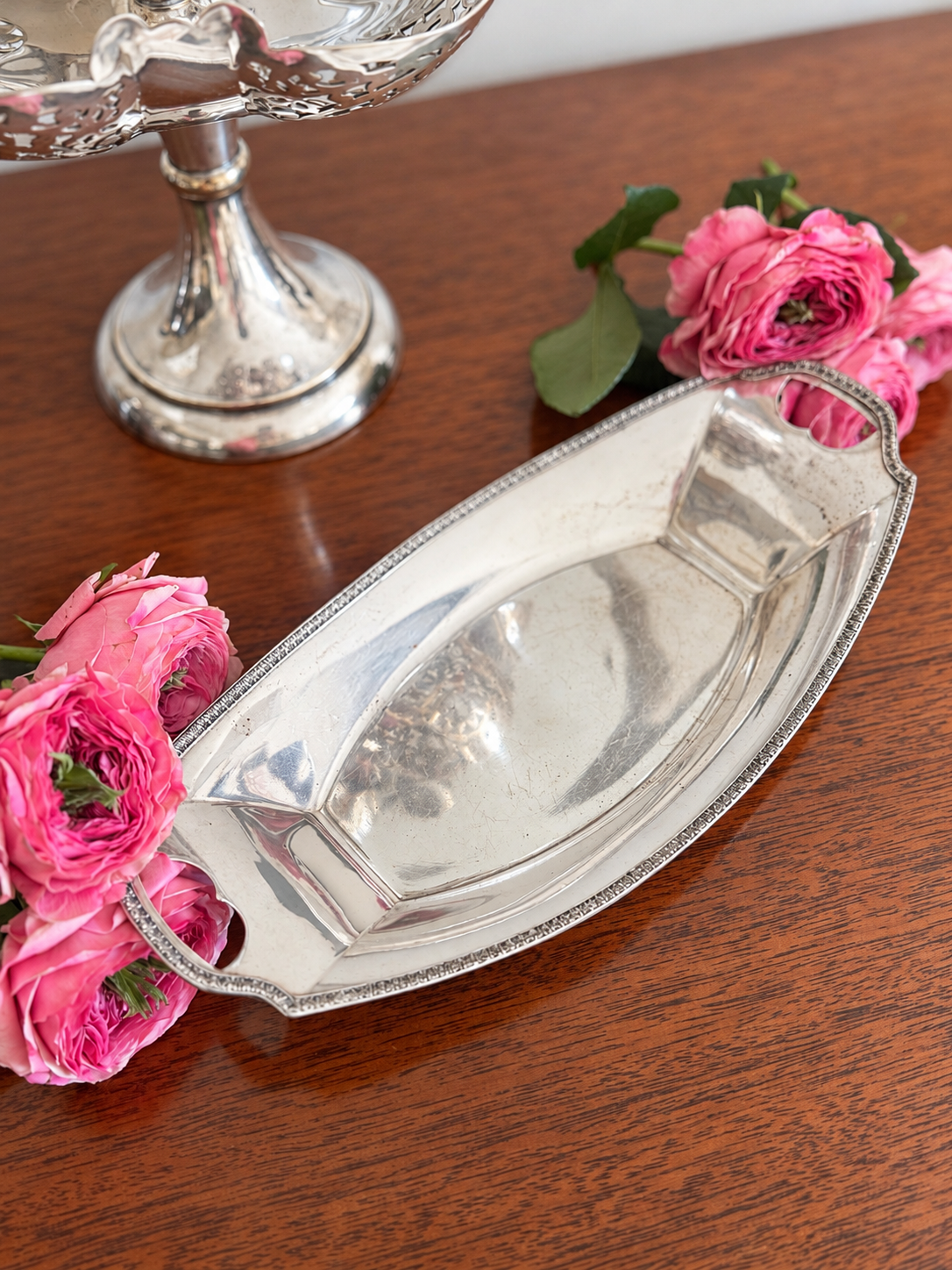 Antique Meriden Silverplate Handled Tray