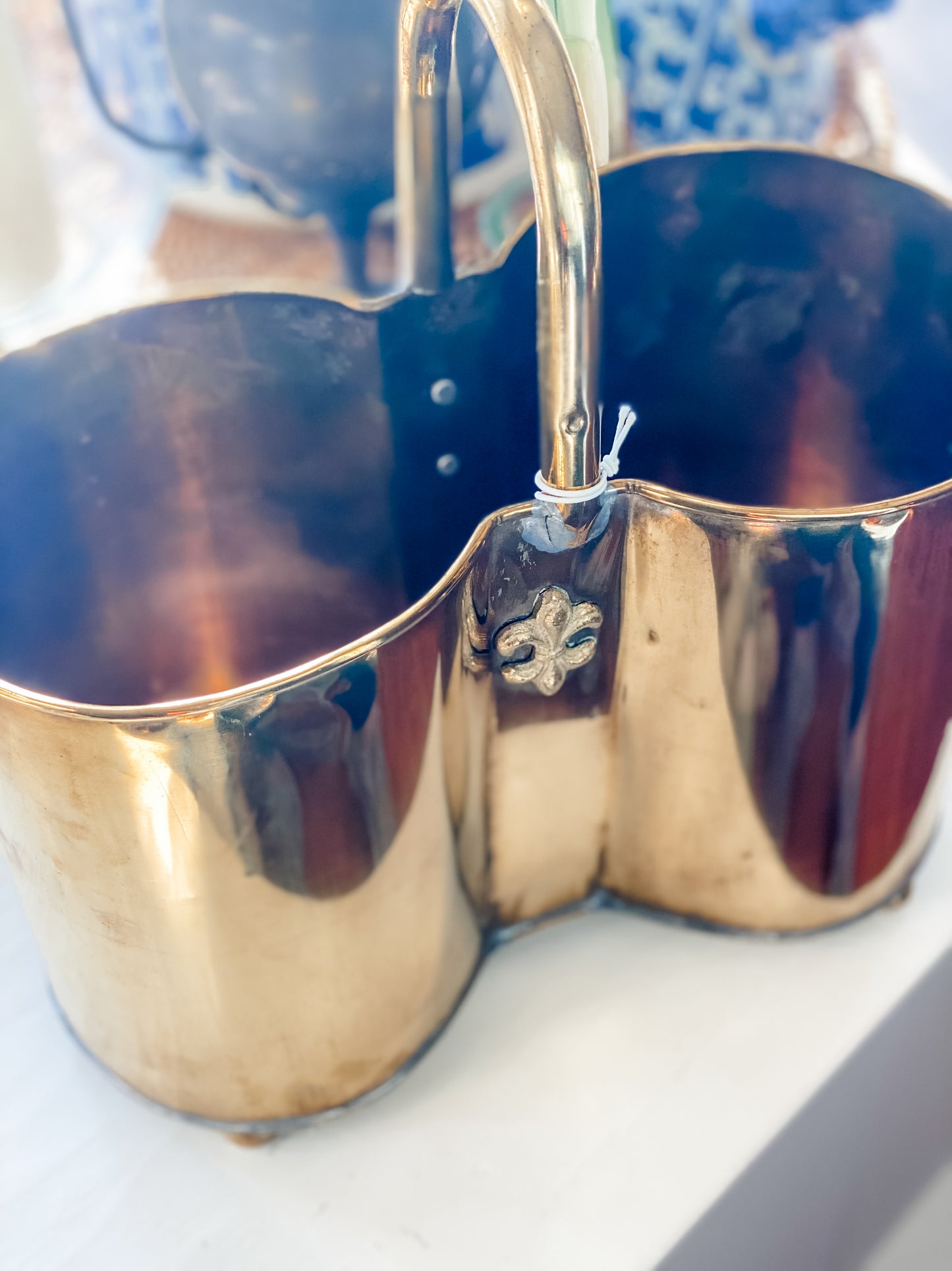 Fleur De Lis Copper Wine Caddy