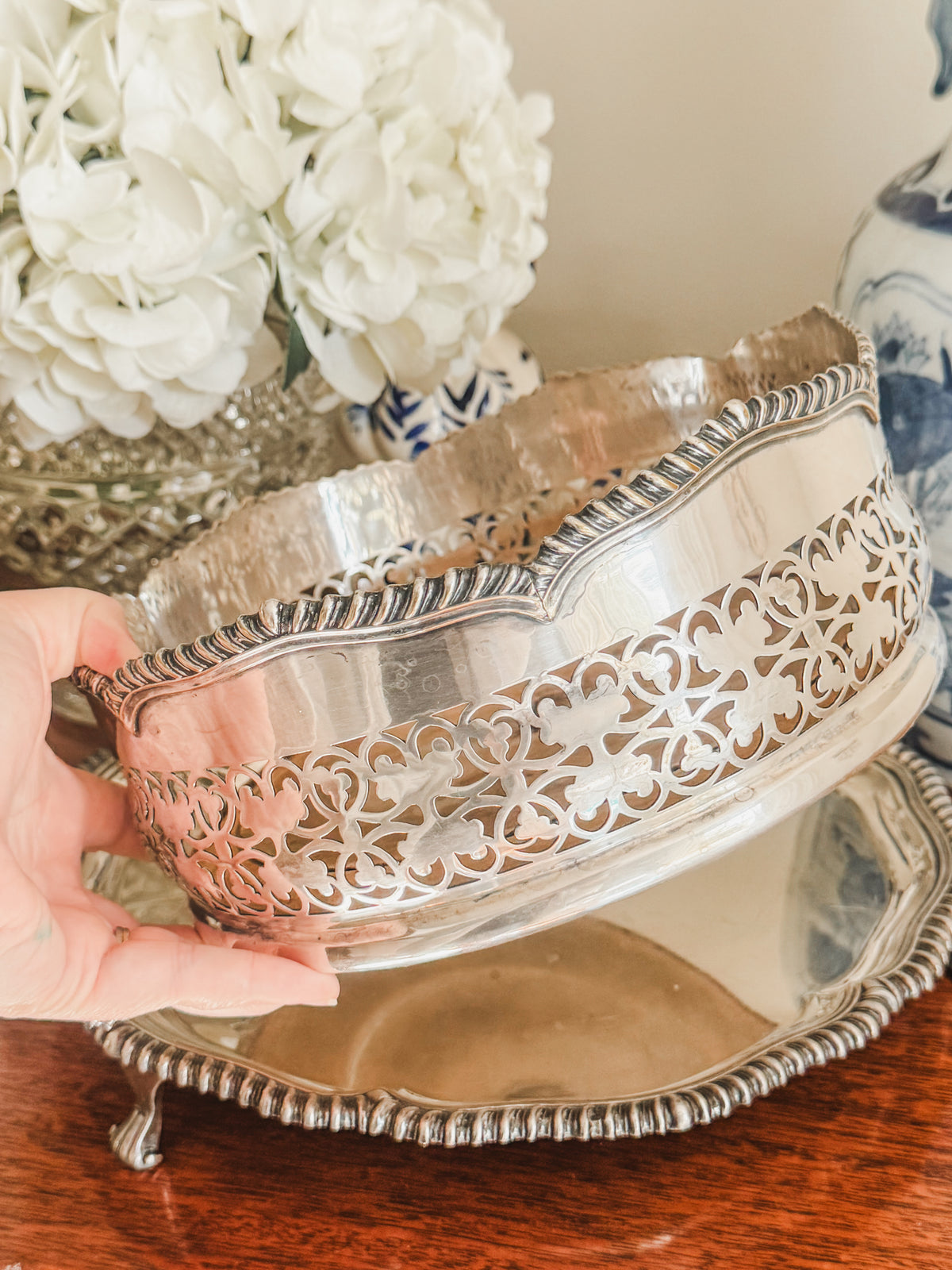 Extra-Large Antique Tray or Wine Coaster — Likely Old Sheffield Plate