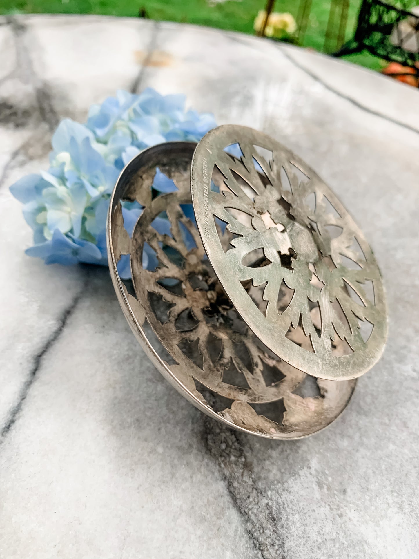 Antique Silverplated Flower Frog