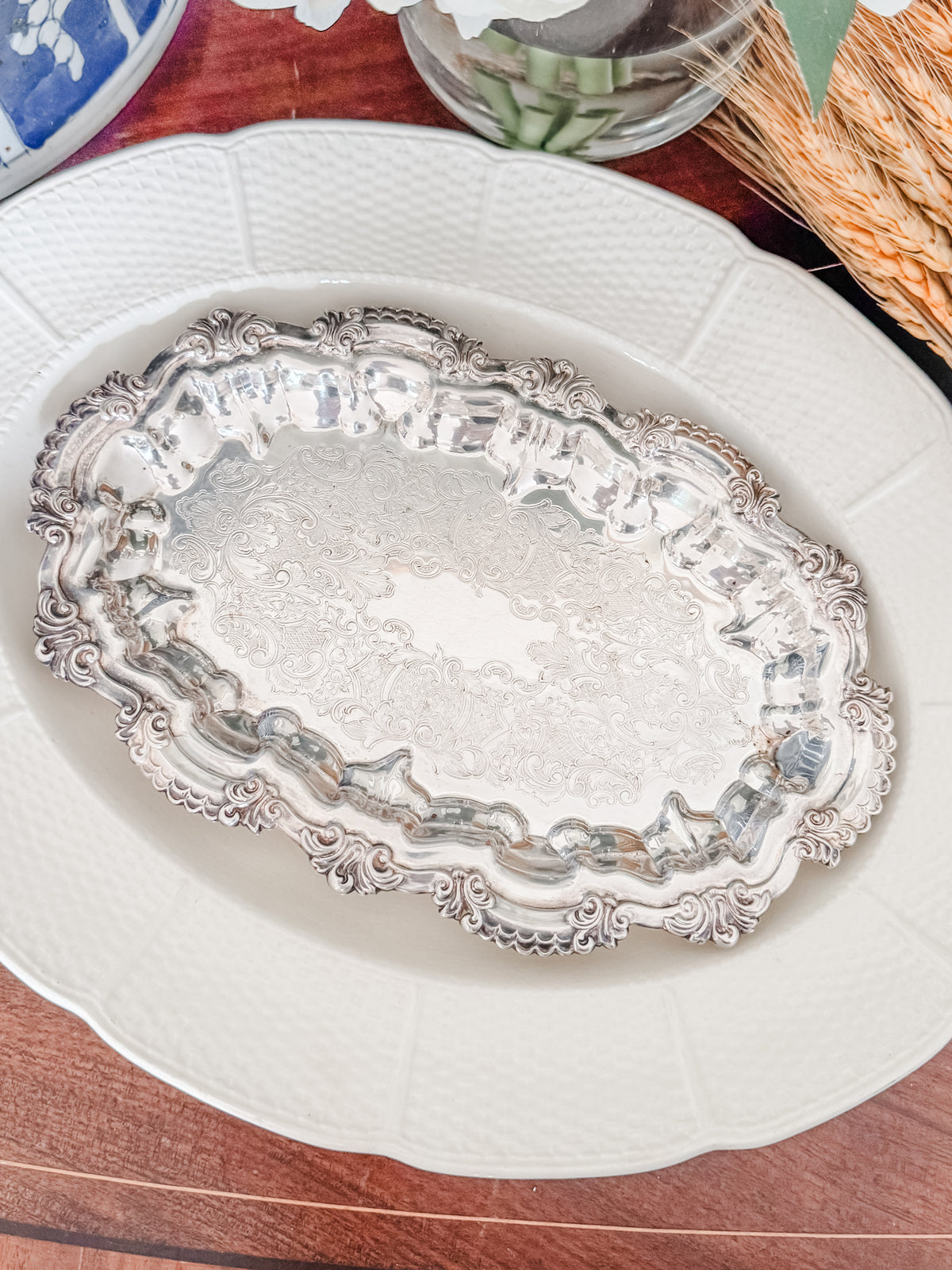 Pair of Ornate Petite Vintage Trays