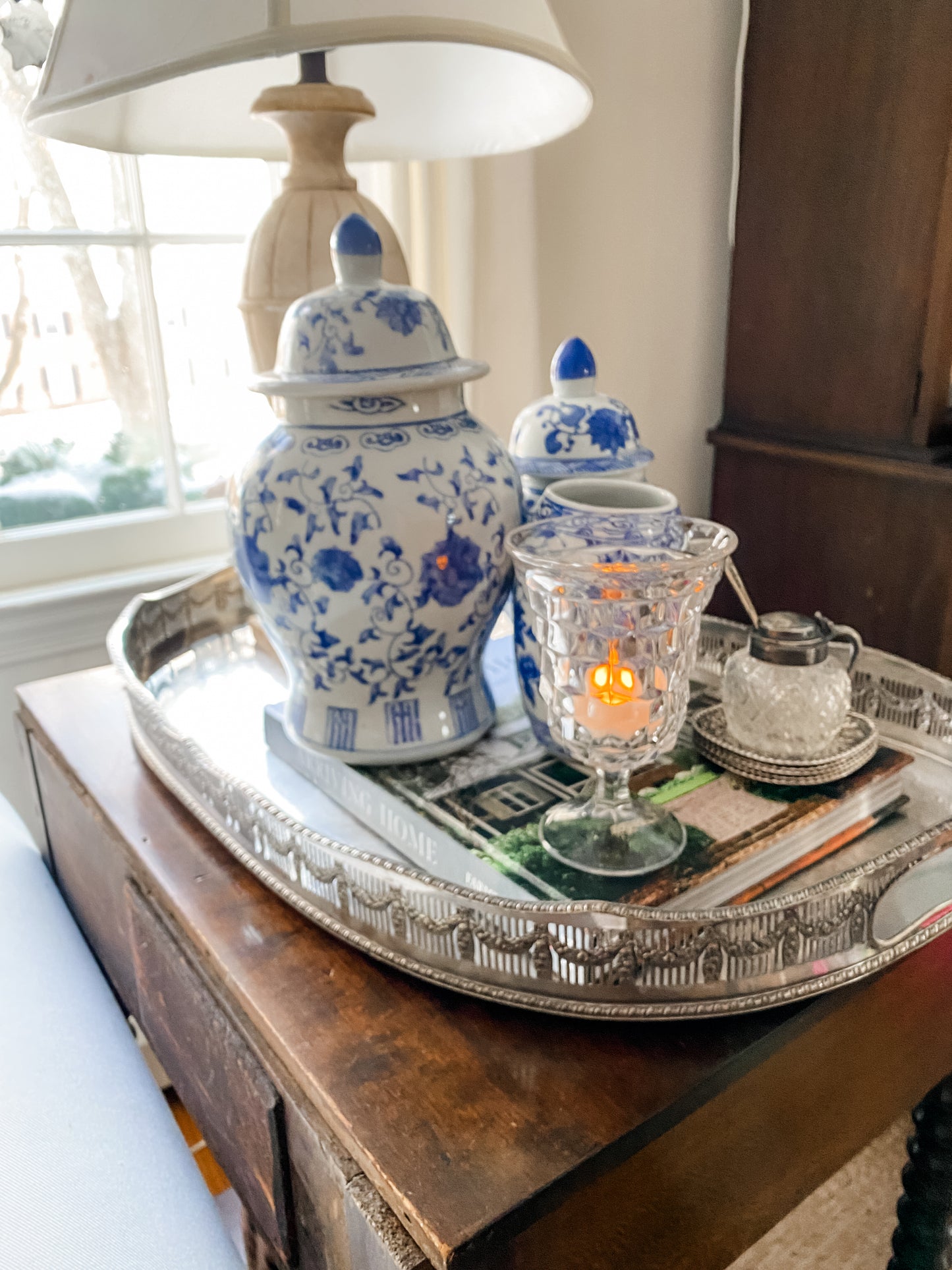 Hand-Chased Kidney Shaped Gallery Tray
