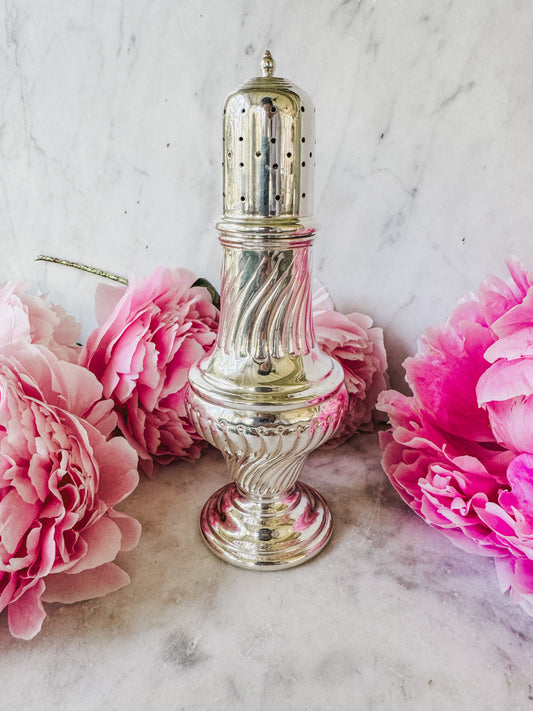 Wonderful Antique English Swirled form Muffineer