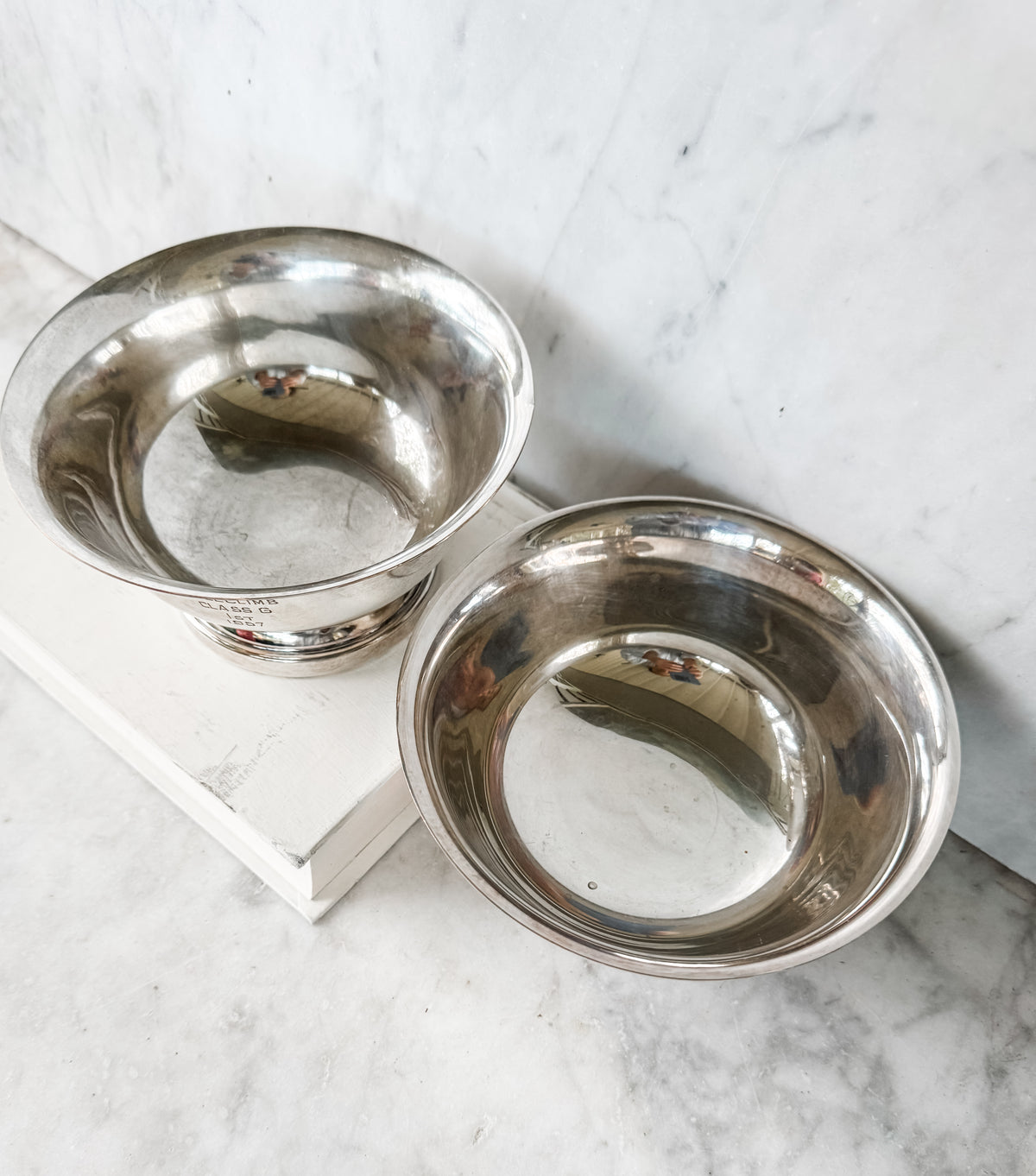 1950s Silverplate Motoring Trophy Bowls — A Pair