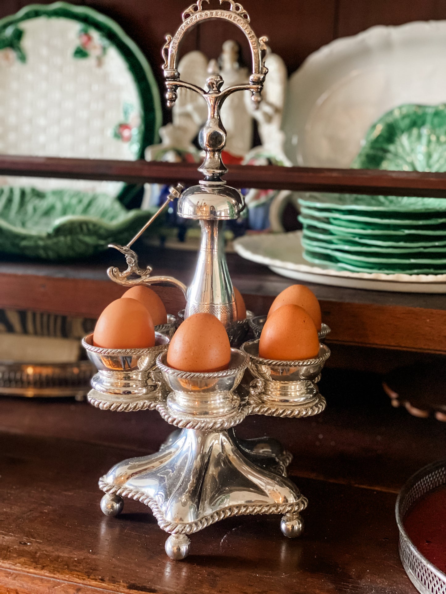 Antique Table Caster Egg Stand
