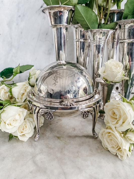 English Revolving Dome Butter Dish