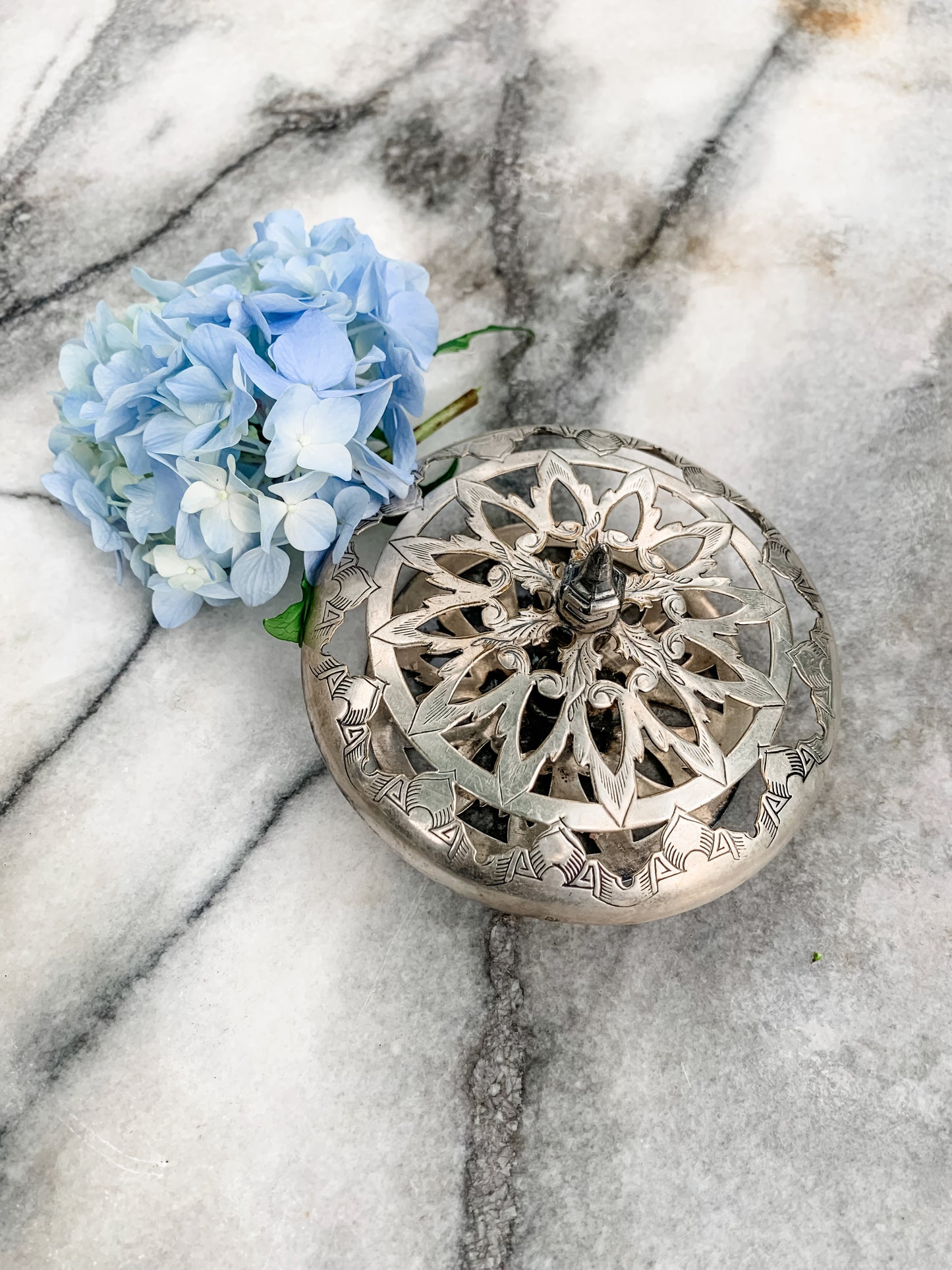 Antique Silverplated Flower Frog