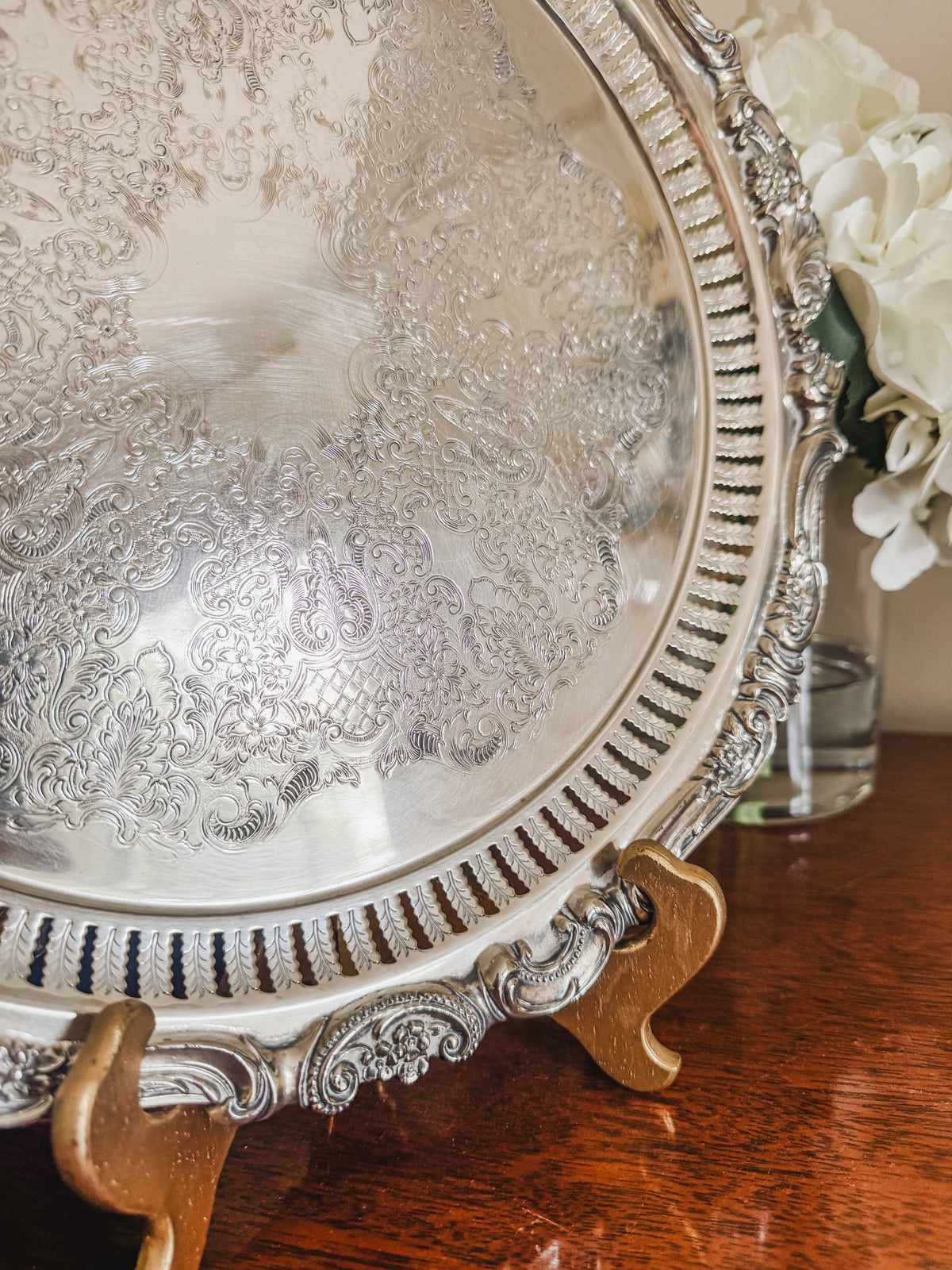 Pierced Footed Serving Tray