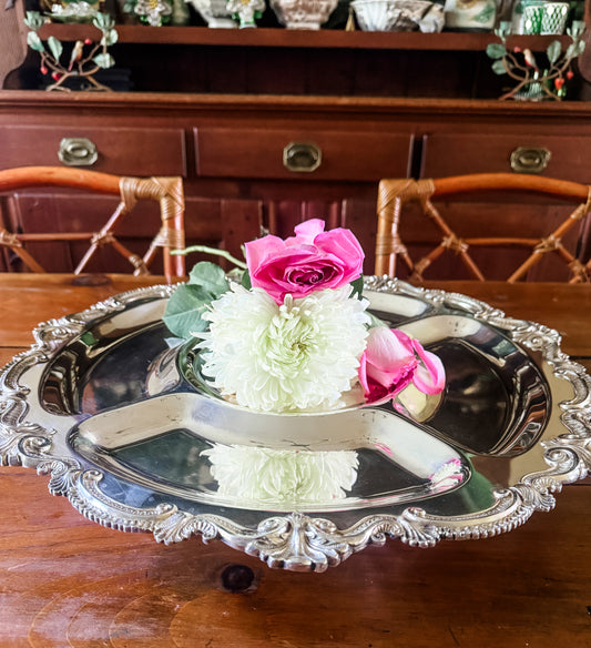 Massive Silver on Copper Lazy Susan