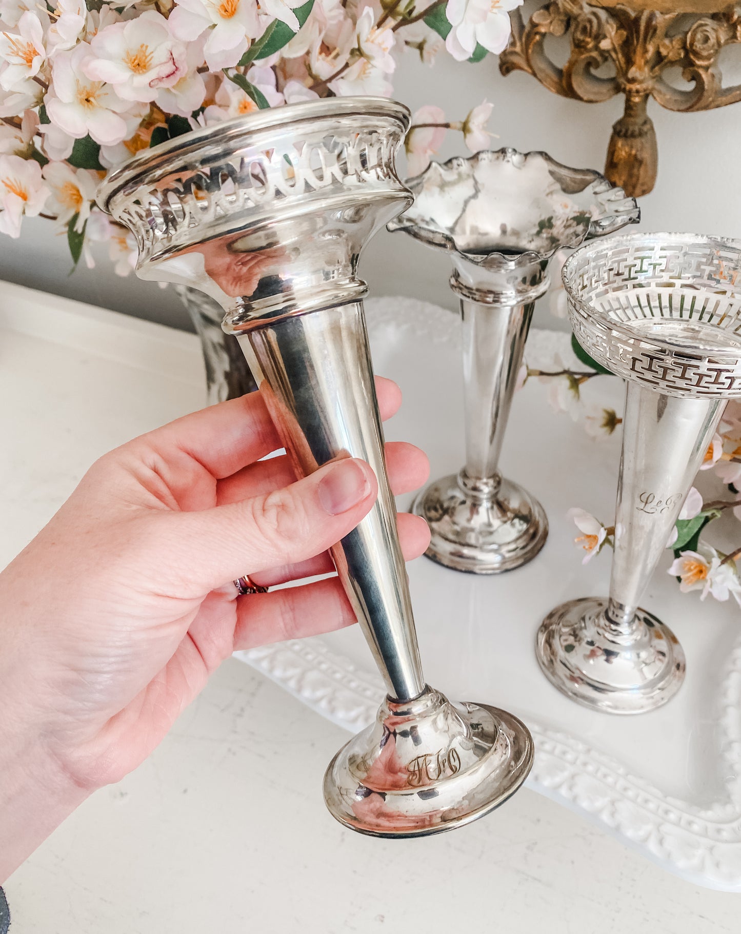 Grouping of 3 Antique Vases