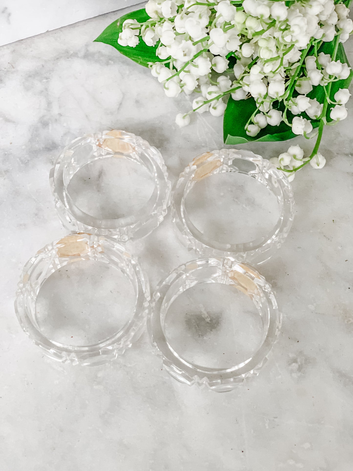 Set of 4 Vintage West German Lead Crystal Napkin