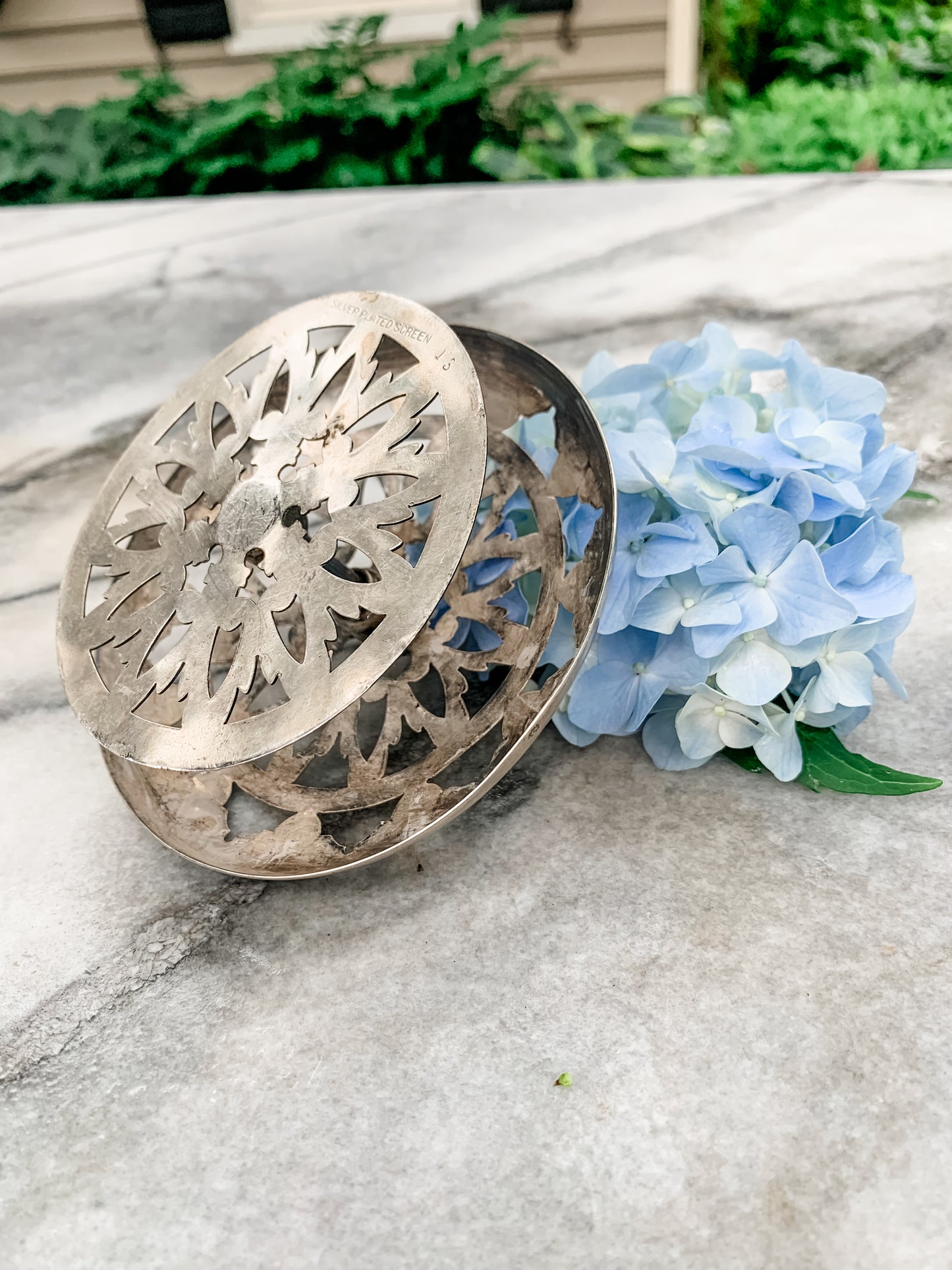 Antique Silverplated Flower Frog