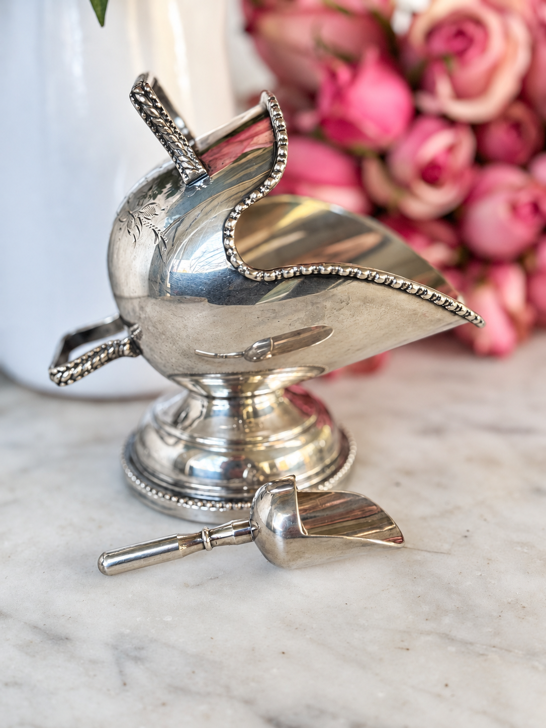 Antique Sugar Scuttle with Wonderful Details