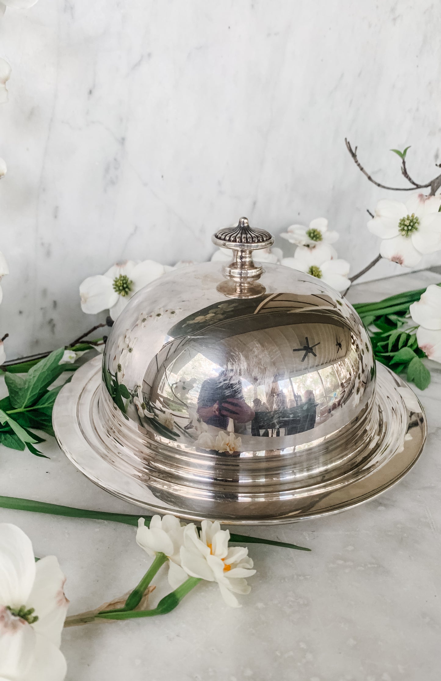 Vintage Silver Plate Butter Dome / Cheese Dish with Lid