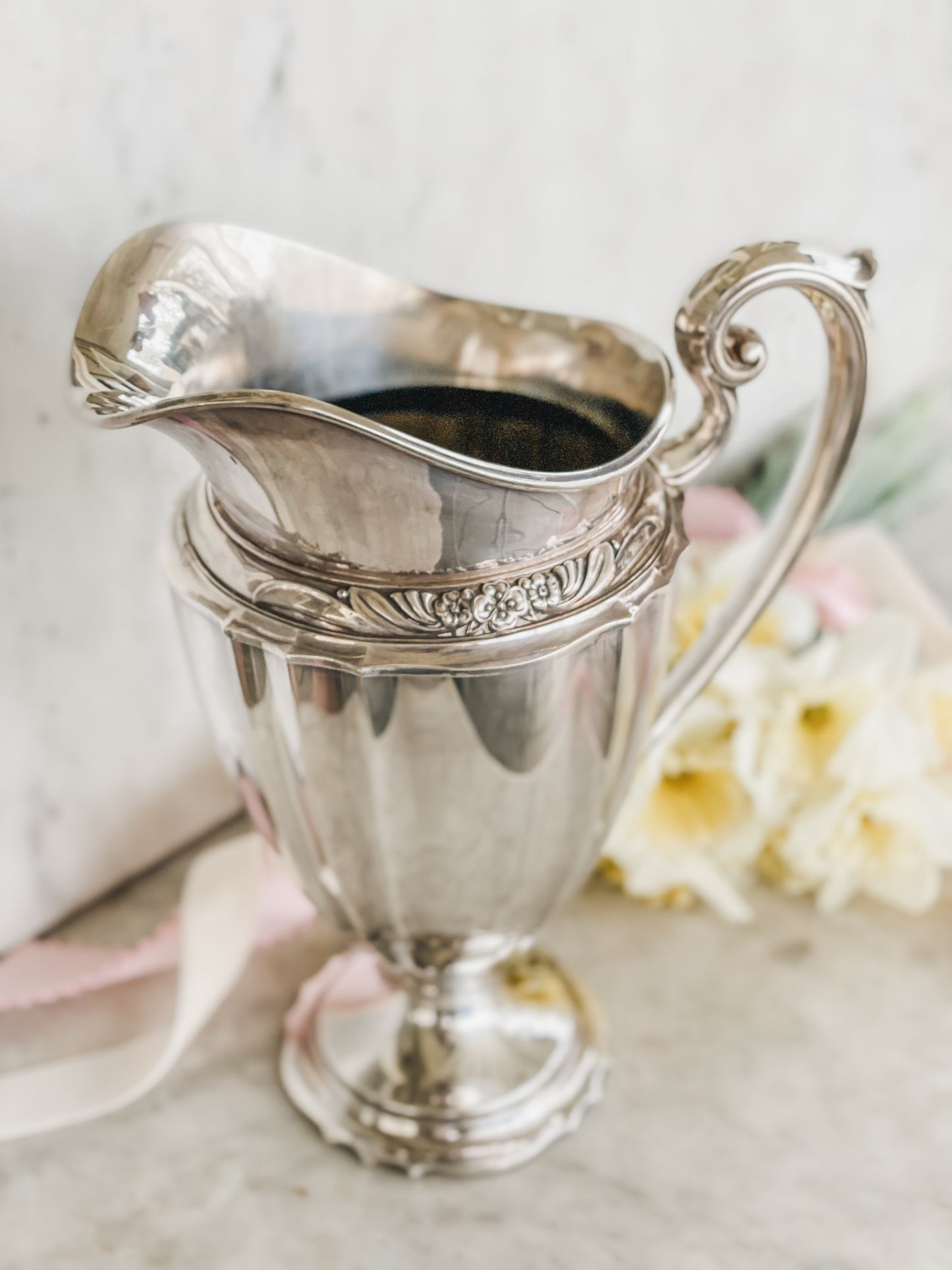 Elegant 1940s Rogers Bros Silverplate Pitcher