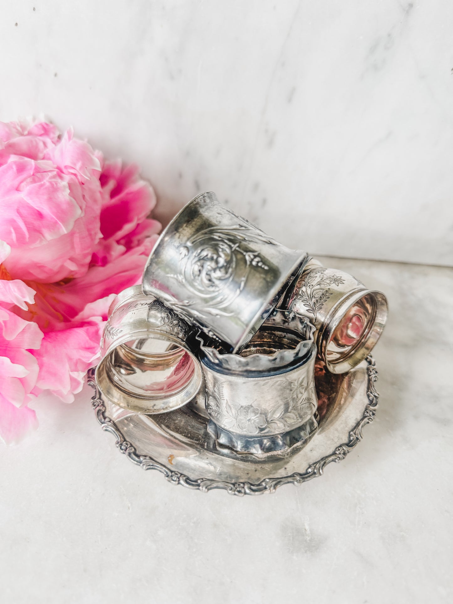 Collection of 5 Antique Napkin Rings