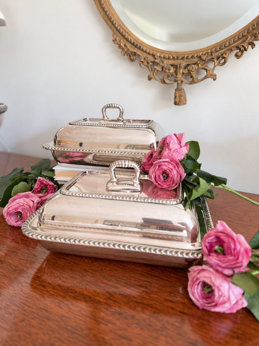 Magnificent Pair of Antique Gorham Covered Serving Dishes Circa 1890's