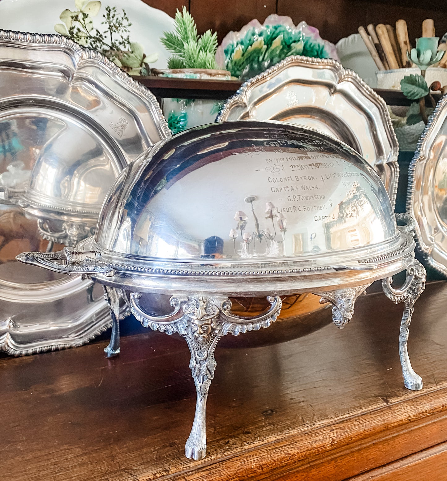 Historic British Military Presentation Rolling Dome Server, Victorian Era