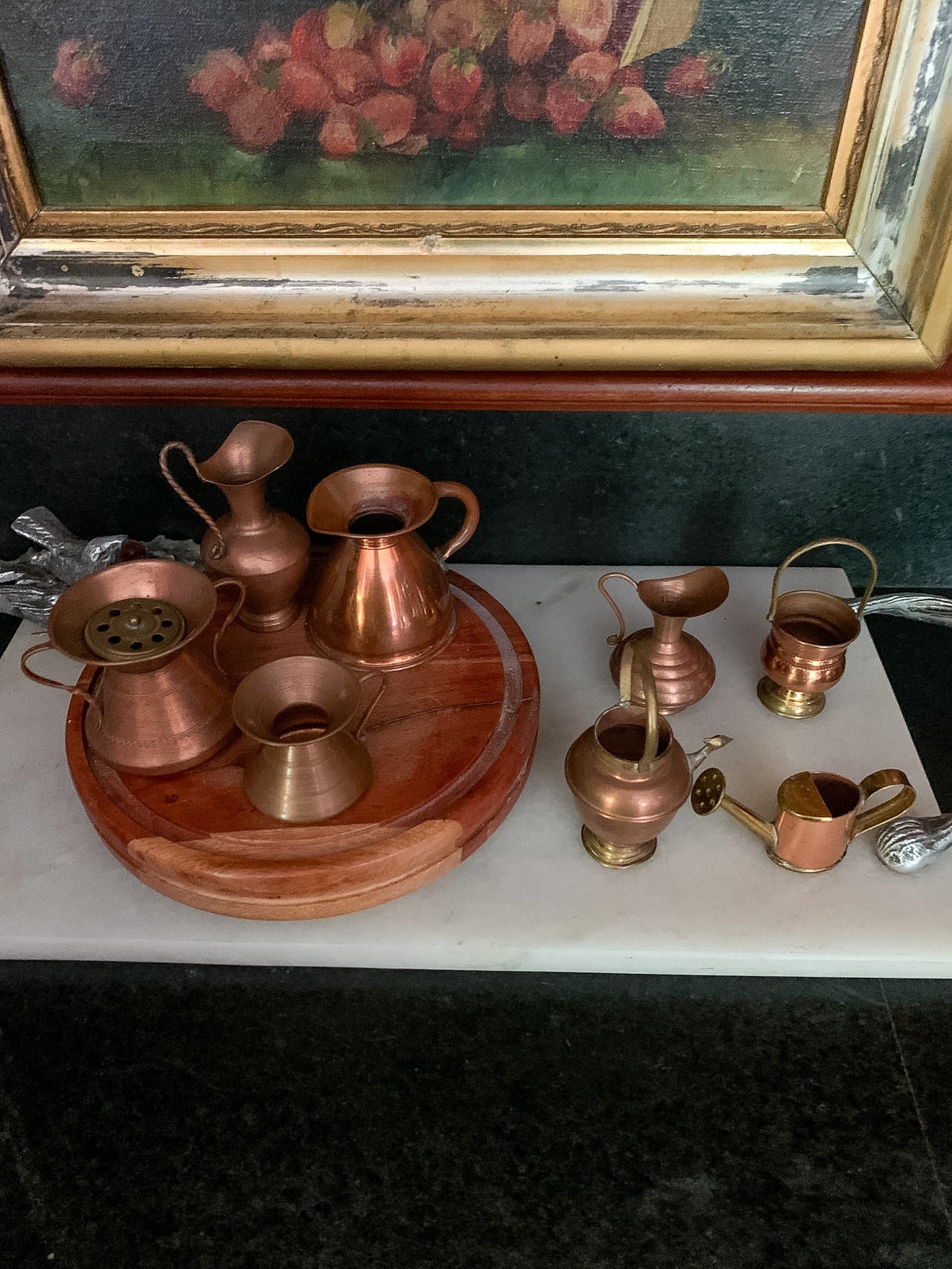 Charming group of 8 Miniature Copper Vessels